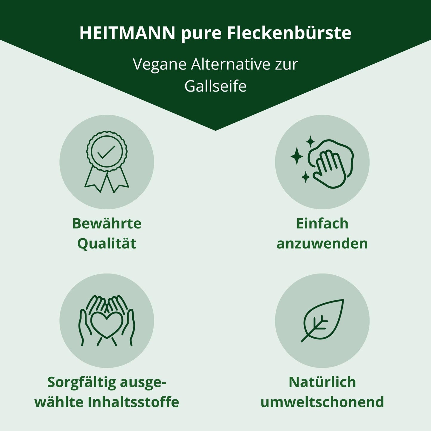 HEITMANN pure Vegan Stain Brush 250ml (8.45 oz) - Stain Remover with Vegetable Soap | Made in Germany Beauty & Personal Care HEITMANN pure
