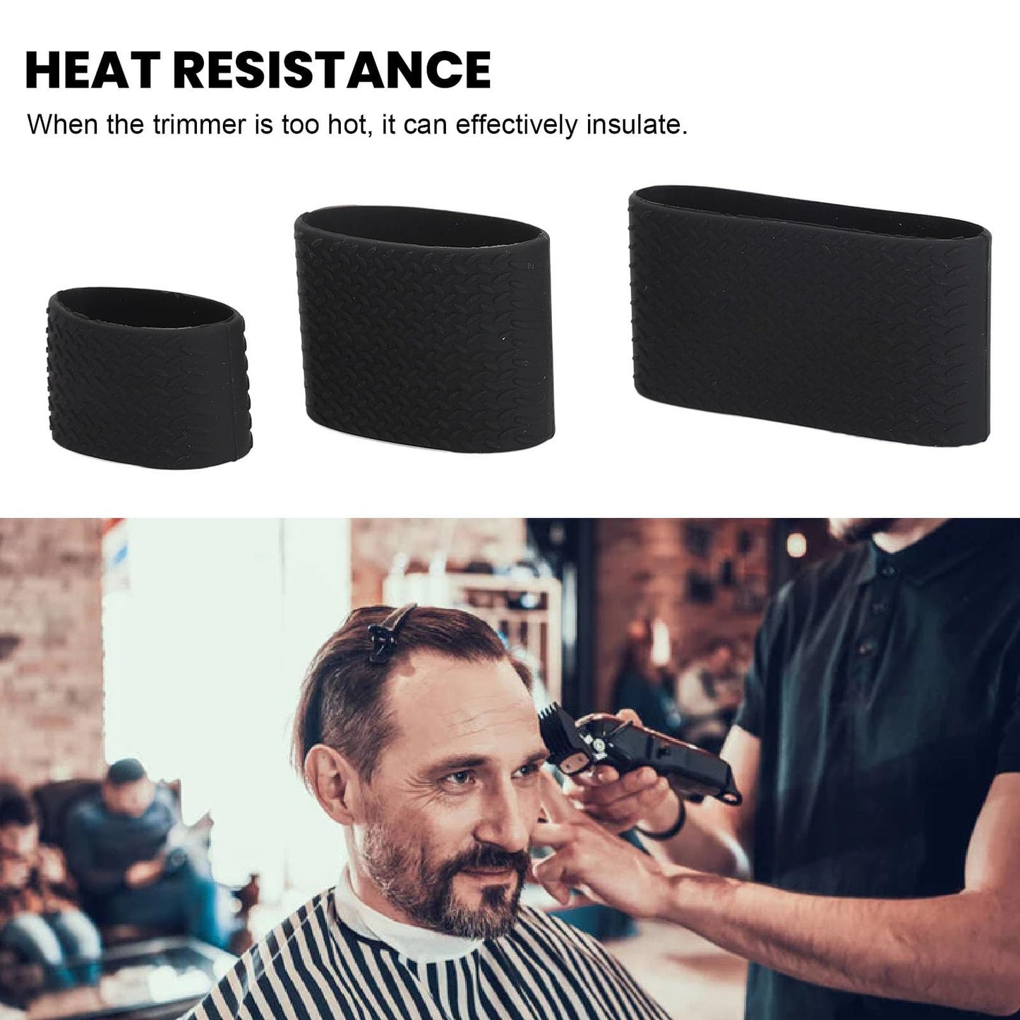 Cryfokt Clipper Bands, 3 PCS Clipper Sleeve for Barbers, Anti Slip Silicone Clipper Sleeve Silicone Case Heat Clipper Hair Mat Electric Clipper Beauty and Personal Care Cryfokt