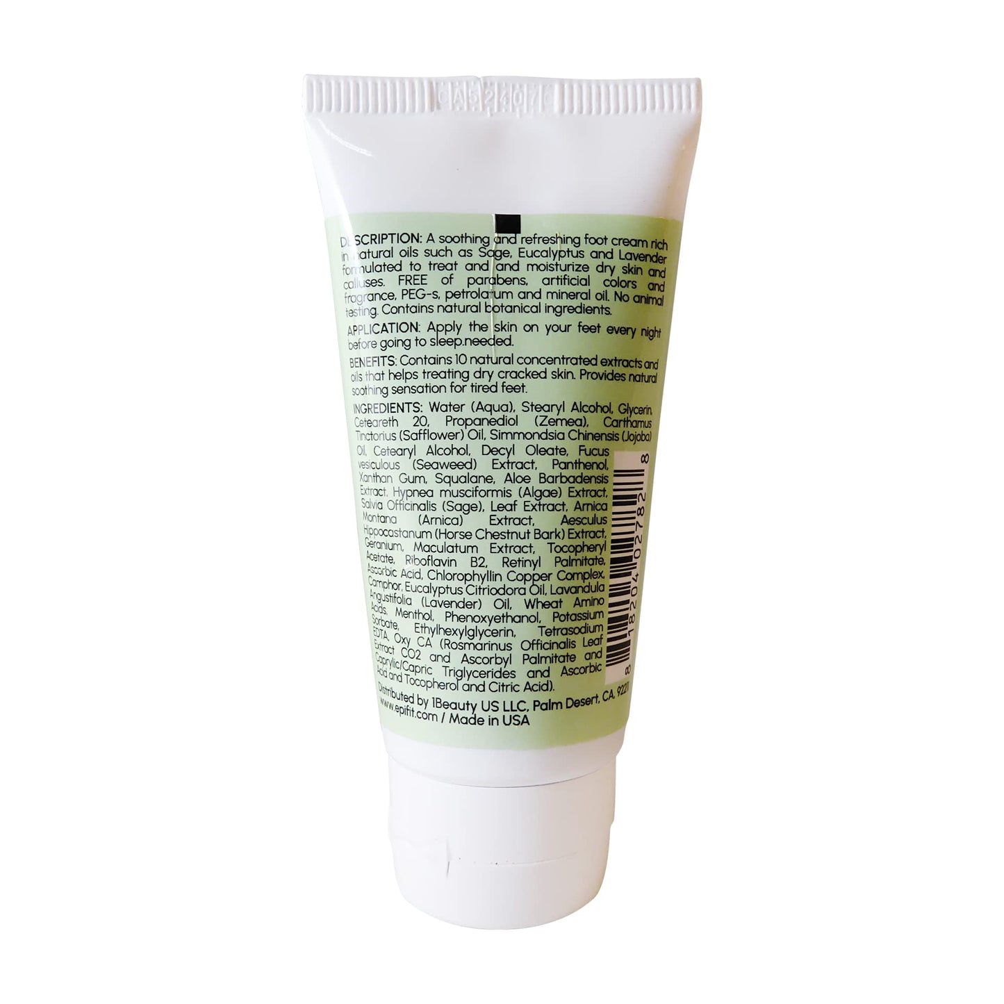 Epifit Aromatherapy Foot Cream with Lavender, Eucalyptus, Sage & Seaweed -2 fl oz (60 ml) - 10 Natural Botanical Extracts for Dry Skin and Calluses Beauty and Personal Care Epifit
