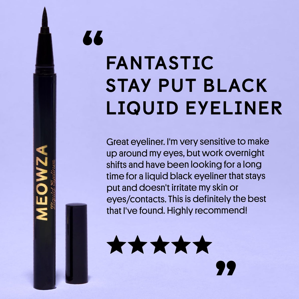 Winky Lux Meowza Liquid Eyeliner - Long Lasting Smudge Resistant Formula, Felt Tip Precision Applicator, True Black Eyeliner Beauty & Personal Care Winky Lux