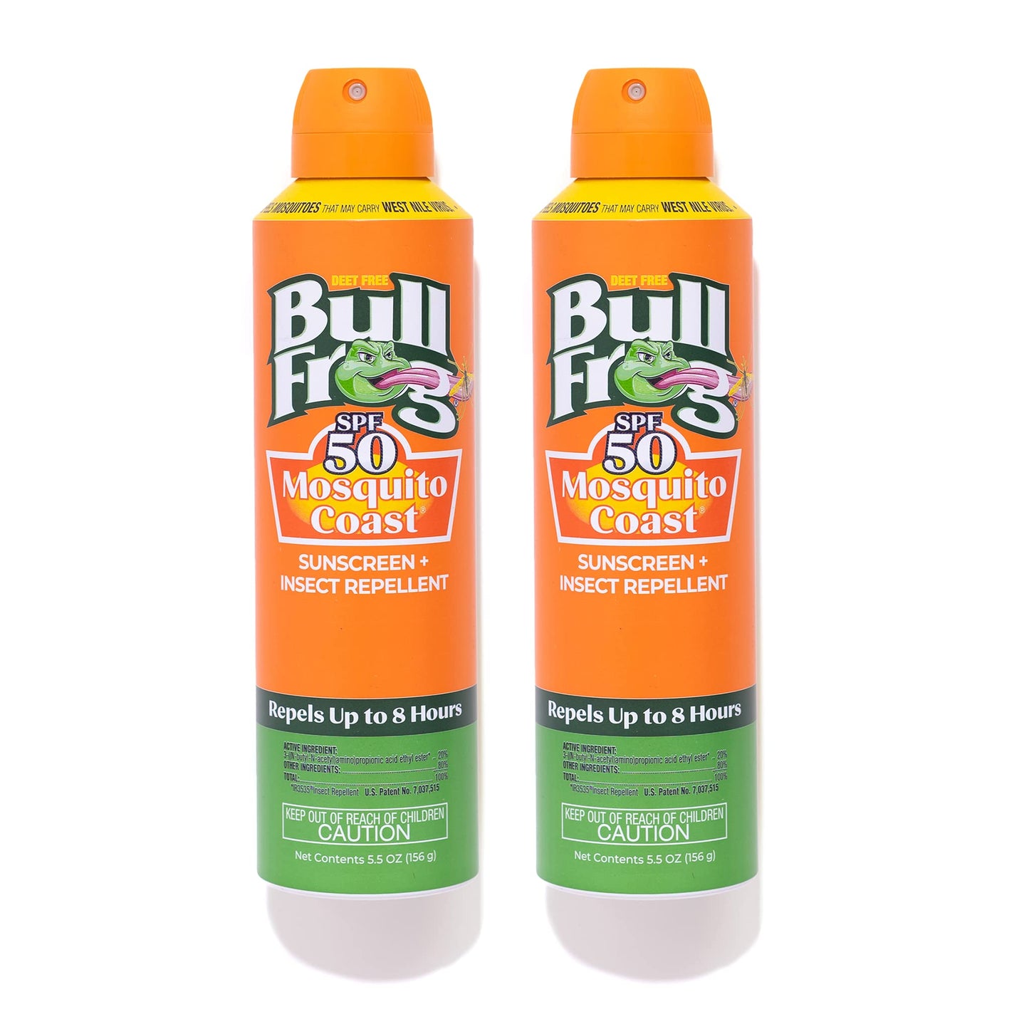 Bullfrog Mosquito Coast Sunscreen SPF50 + Insect Repellant 5.5oz Continuous Spray, 2pk Beauty and Personal Care Bullfrog Default Title