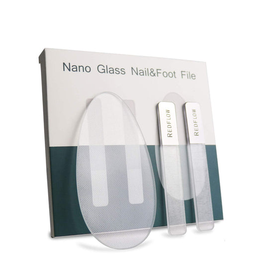 RedFlow Glass Nail File & Buffer Set – 2 Nano Glass Nail Files + 1 Foot File, Professional Manicure Set for Natural Nails & Callus Removal Beauty & Personal Care RedFlow