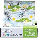 ForPro FUN Island Tranquility 5" Foil Sheets, Aluminum Hair Foils for Color Application and Highlighting Services, Food Safe, Pop-Up Dispenser, 5” W x Beauty & Personal Care ForPro Professional Collection