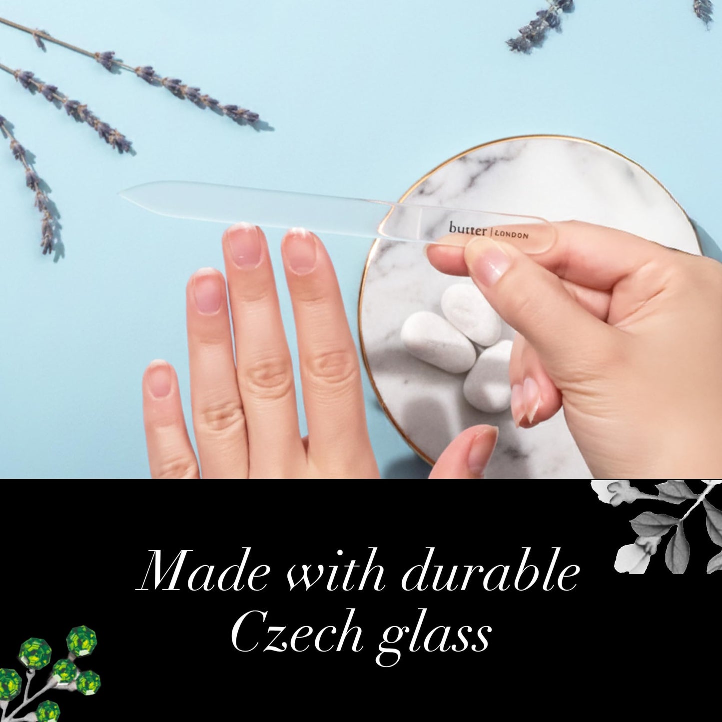 butter London Glass Nail File, Signature Glass Collection - Professional Nail Filers for Natural Nails - Salon Quality Manicure Pedicure Tool Beauty & Personal Care butter LONDON