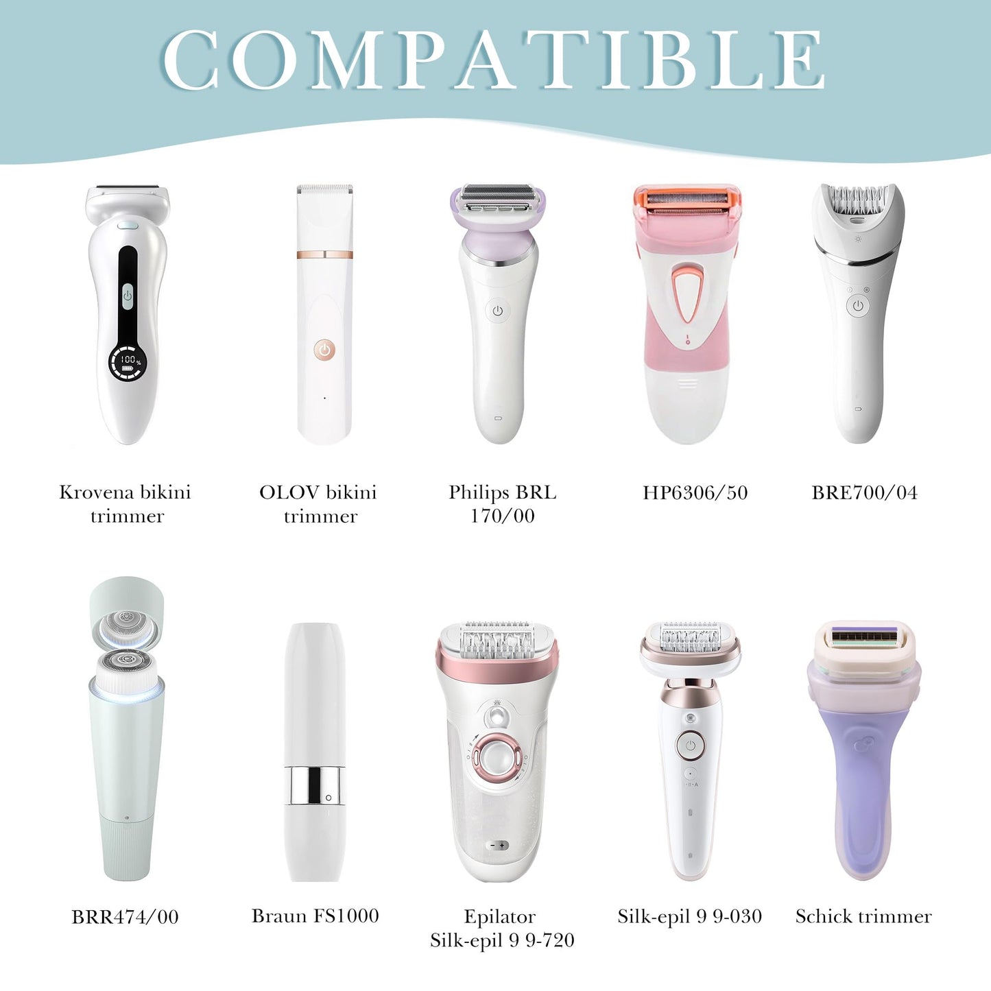 Linkidea Women's Travel Electric Shaver Pouch, Compatible with Philips BRL170/00, HP6306/50, BRE700/04, Virelle ZCB166, BYART TC-029B, Portable Bikini Beauty and Personal Care Linkidea
