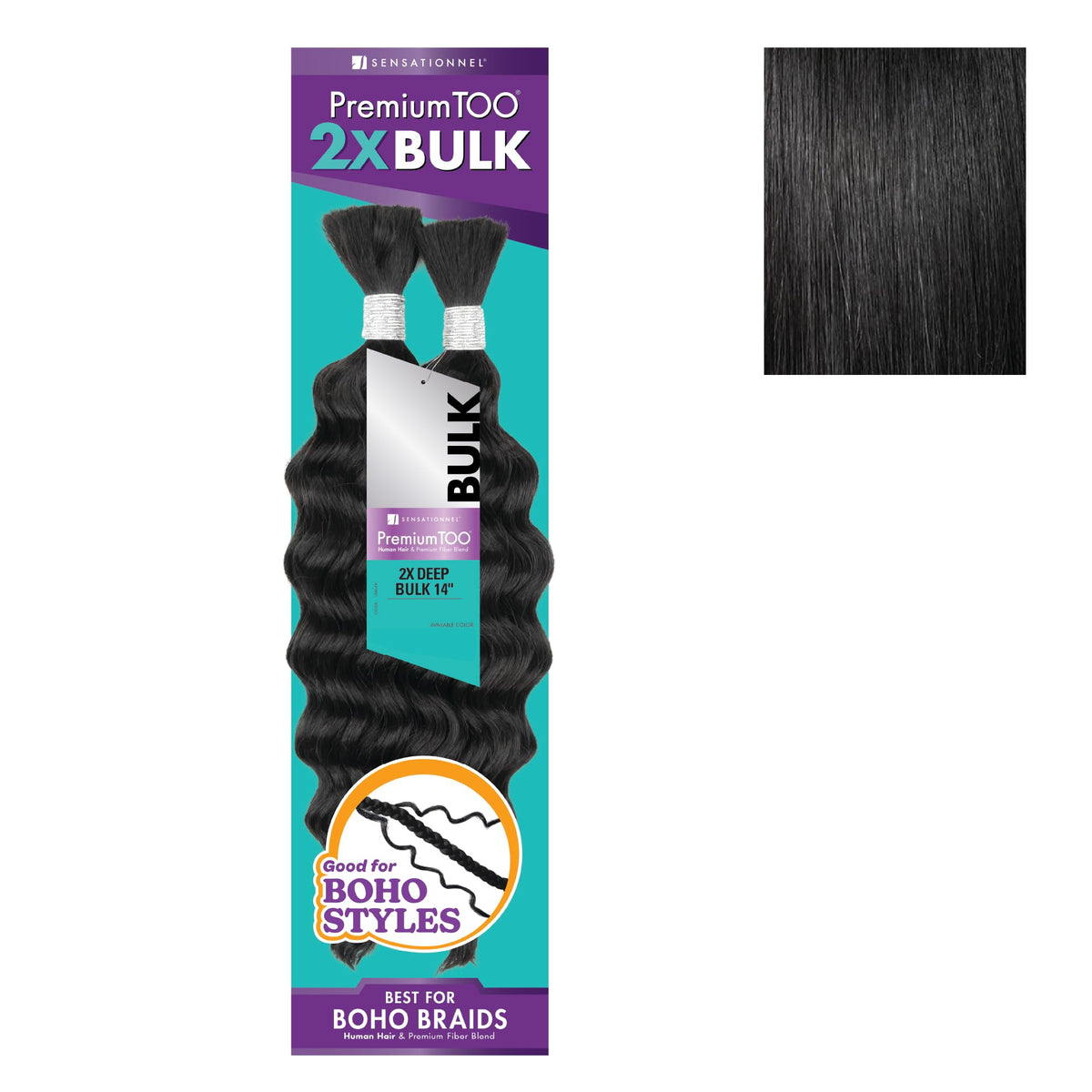 Sensationnel PremiumToo Bulk Weaving-2X Deep,1 Pack 14 inch, 1 JETBLACK