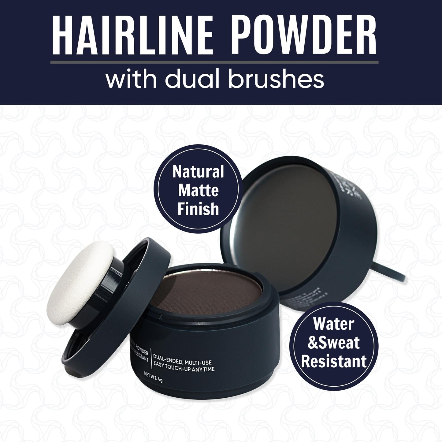 Puggaree Dual Ended Hairline Powder for Root Touch Up and Grey Coverage - Water & Sweat Resistant, Long-Lasting ?#01 Dark Brown? Beauty & Personal Care Puggaree