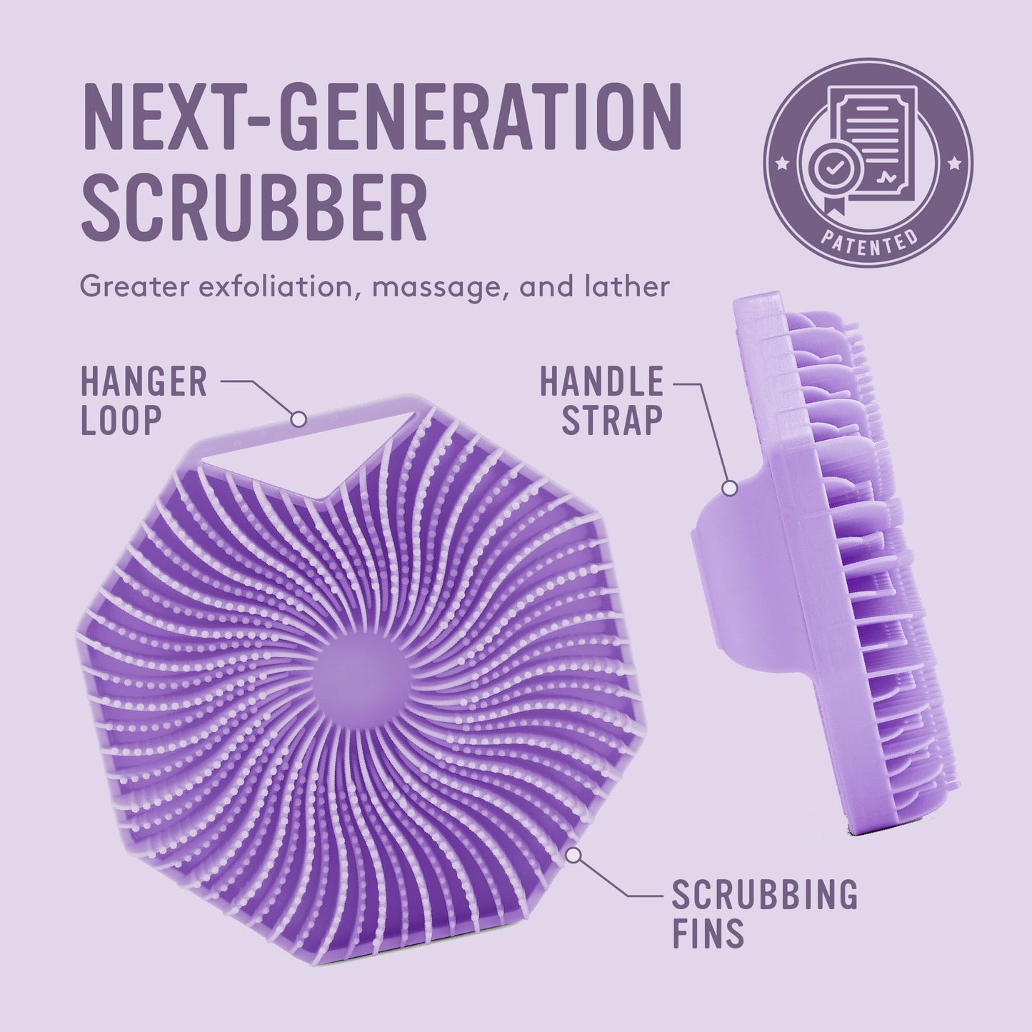 Sud Scrub® Antimicrobial Silicone Body Scrubber, Exfoliating Body Scrubber for Sensitive Skin, Eco Friendly Shower Scrubber for Body, Silicone Body Beauty & Personal Care Sud Scrub