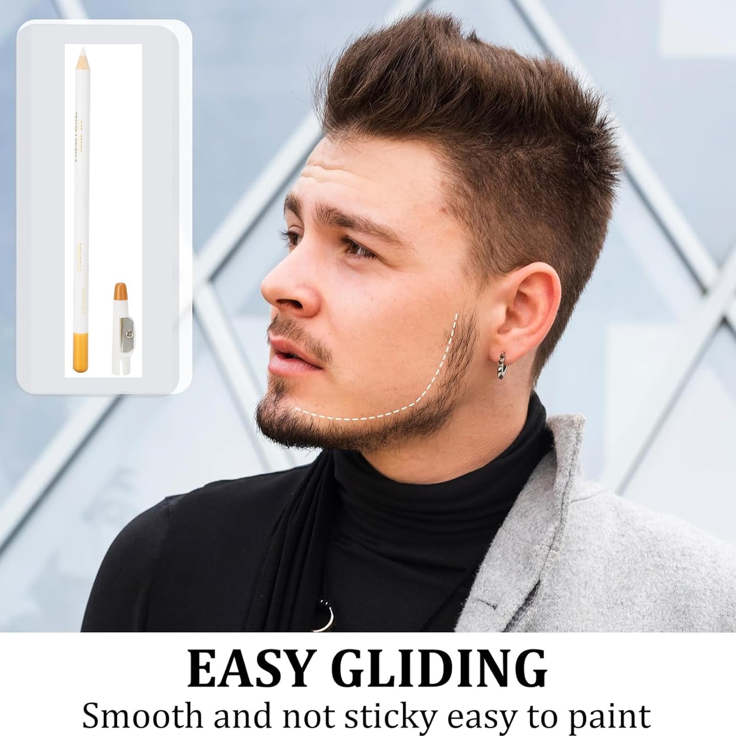 Professional Beard Shaper & Grooming Tool - Pencil Filler for Styling, Edging and Tracing (White) Beauty and Personal Care Brrnoo