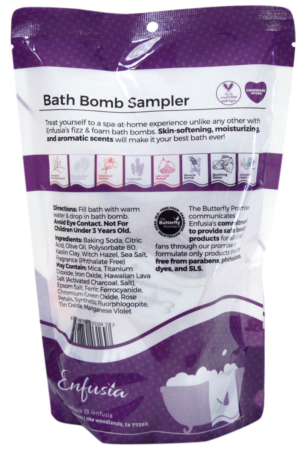 Enfusia Bath Bomb Sampler, 8-Pack Vegan, Clean Ingredients, Moisturizing Olive Oil + Baking Soda | Aromatherapy Variety for Relaxation & Better Sleep… Beauty & Personal Care Enfusia