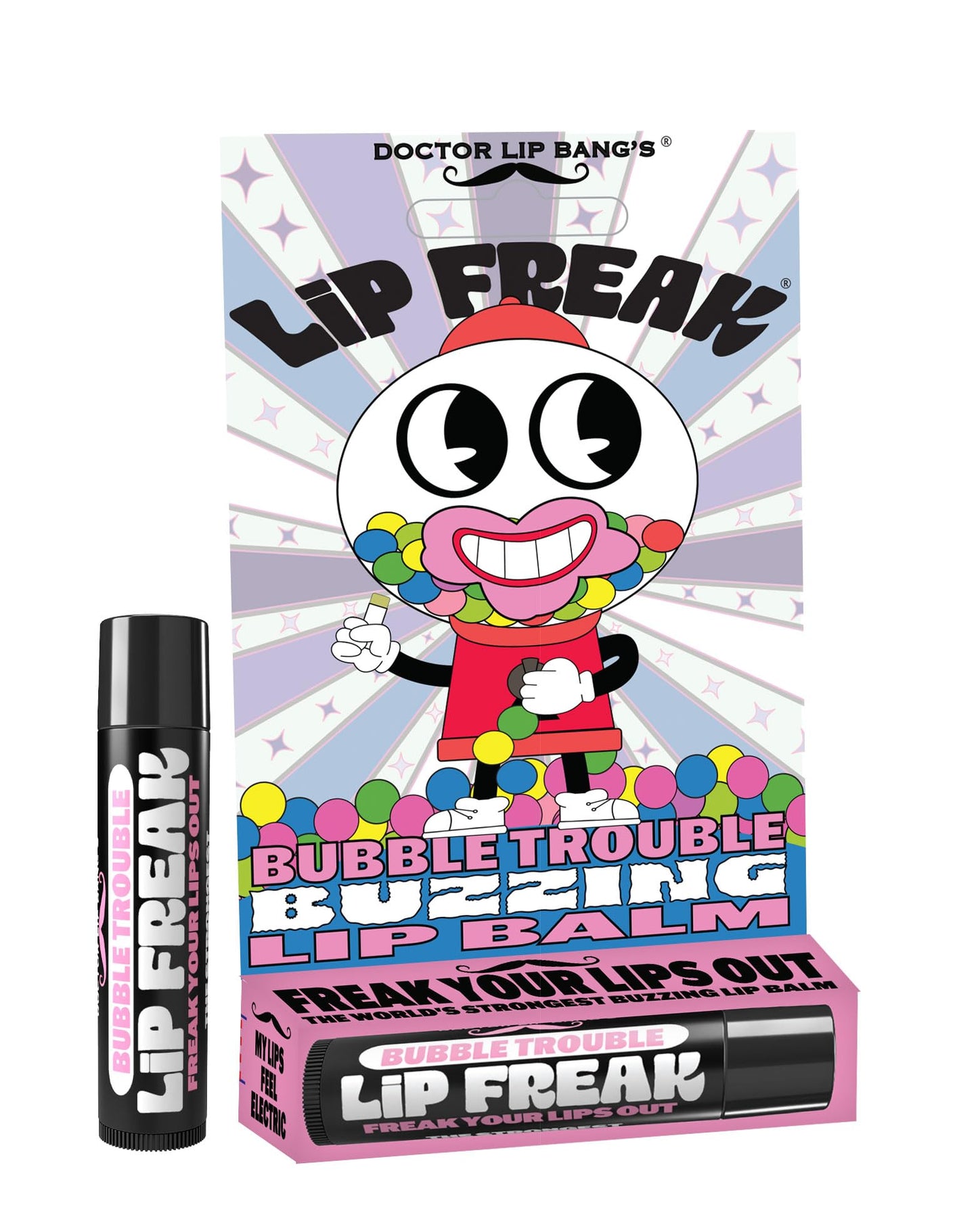 Doctor Lip Bang's BUZZING Lip Balm - Lip Freak - 100% All Natural - Cruelty Free - Bubble Trouble Beauty and Personal Care Doctor Lip Bang's