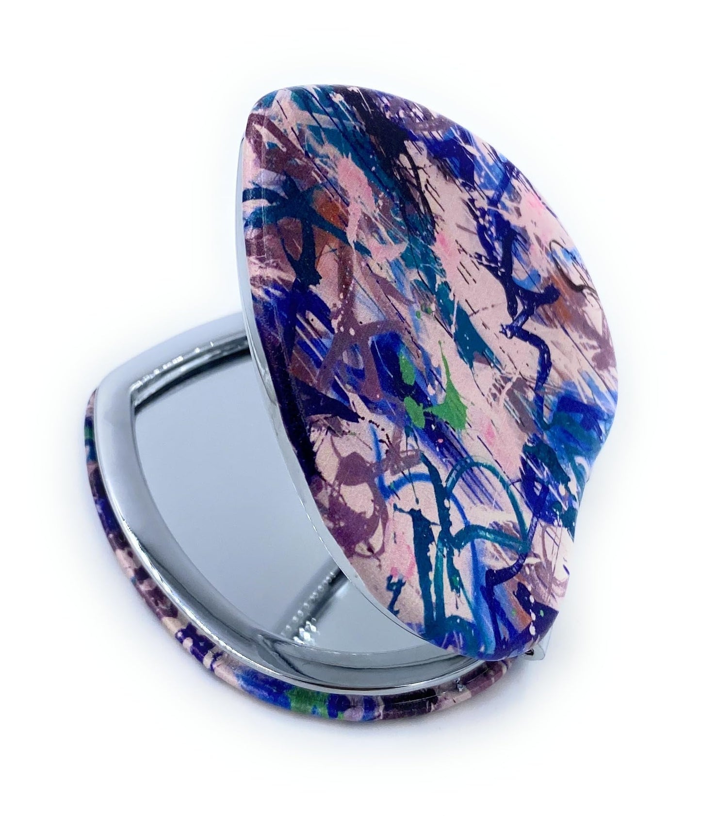 Aeisage Heart Mirror - Compact Blue Pocket Mirror, Mini Size Travel Mirror, Folding Heart Shape Mirror - Unique Gift for Her Beauty & Personal Care Aeisage