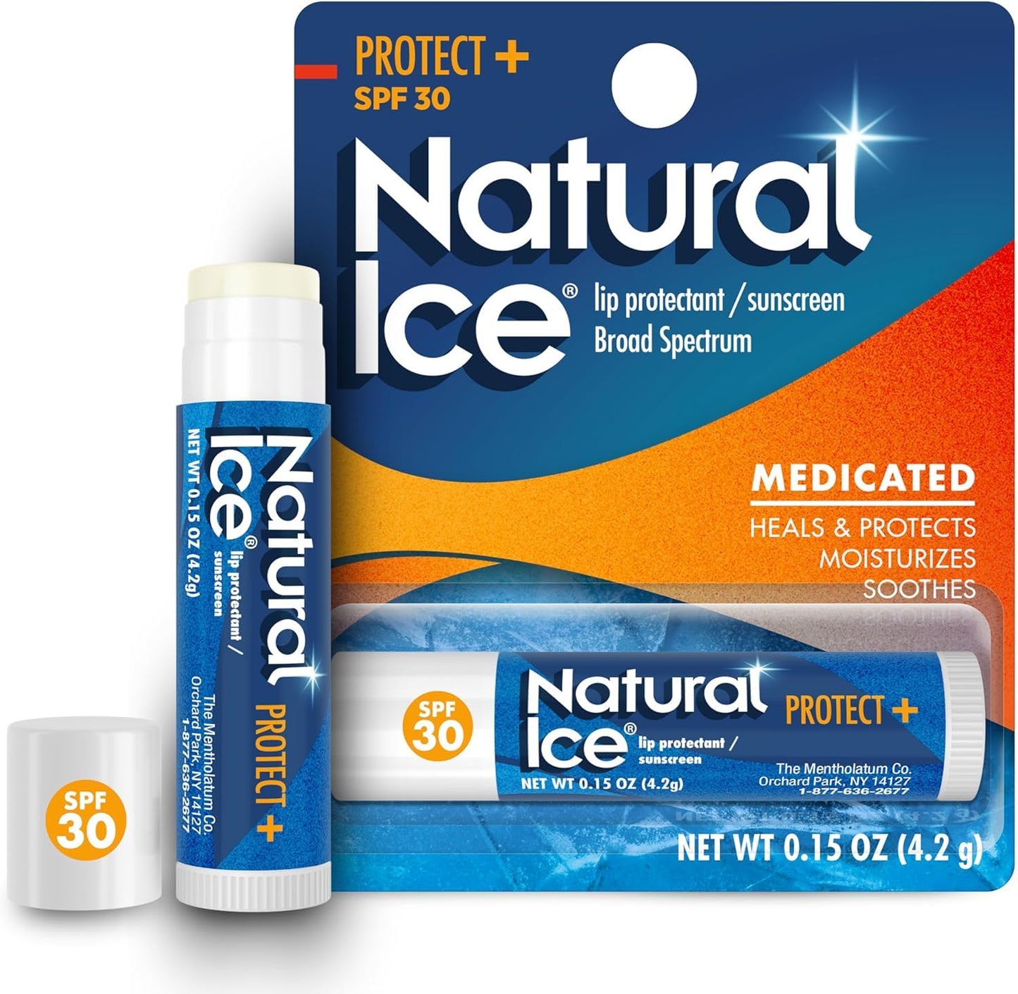 Mentholatum Natural Ice Sunscreen/Lip Protectant SPF 30 Sport 1 Each ( Pack of 12) Beauty and Personal Care Mentholatum