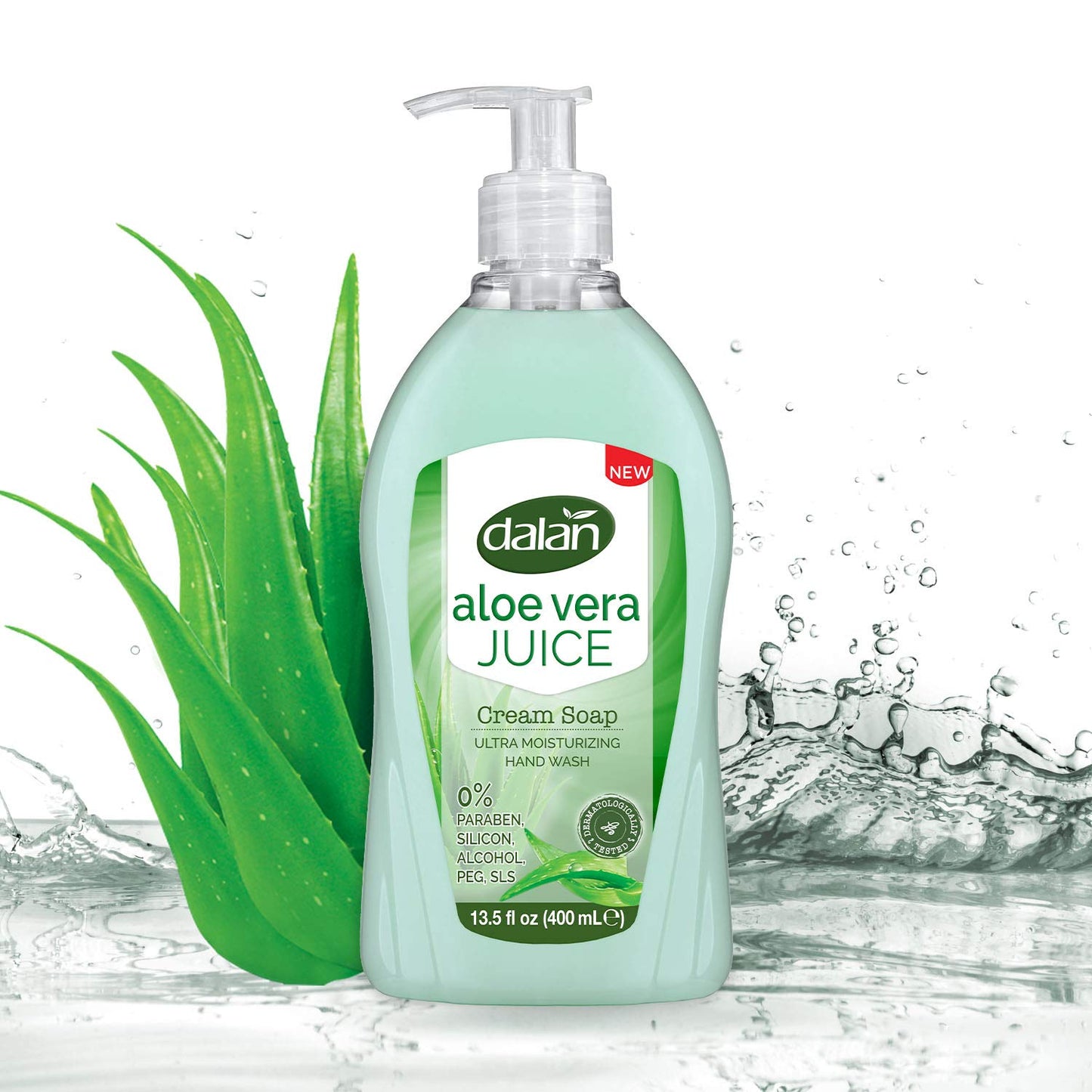 Dalan Aloe Vera Juice Cream Ultra Moisturizing Liquid Hand Soap for Dry and Fresh Hands Feeling Clean and Soft (13.5 Fl Oz / 400 mL (Pack of 6)) Beauty & Personal Care Dalan