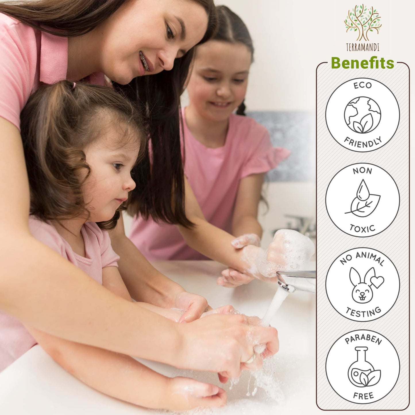 Terramandi Foaming Hand Soap Tablets 12 count Refill - Makes 96 fl oz of foaming hand soap (12x 8 fl oz bottles of soap) (Grapefruit) Beauty & Personal Care Terramandi