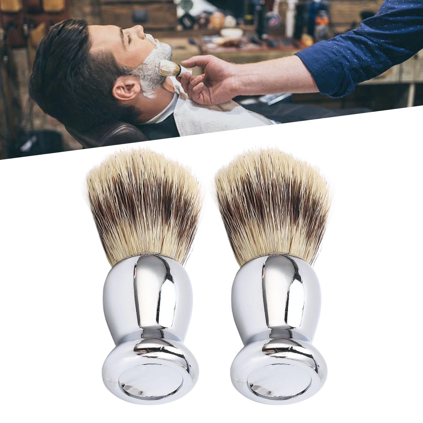 2Pcs Shaving Brush for Men, Long Soft Dense Brush Hair with Handle for Foaming Cream and Beard Shaving Beauty and Personal Care Miriam Song