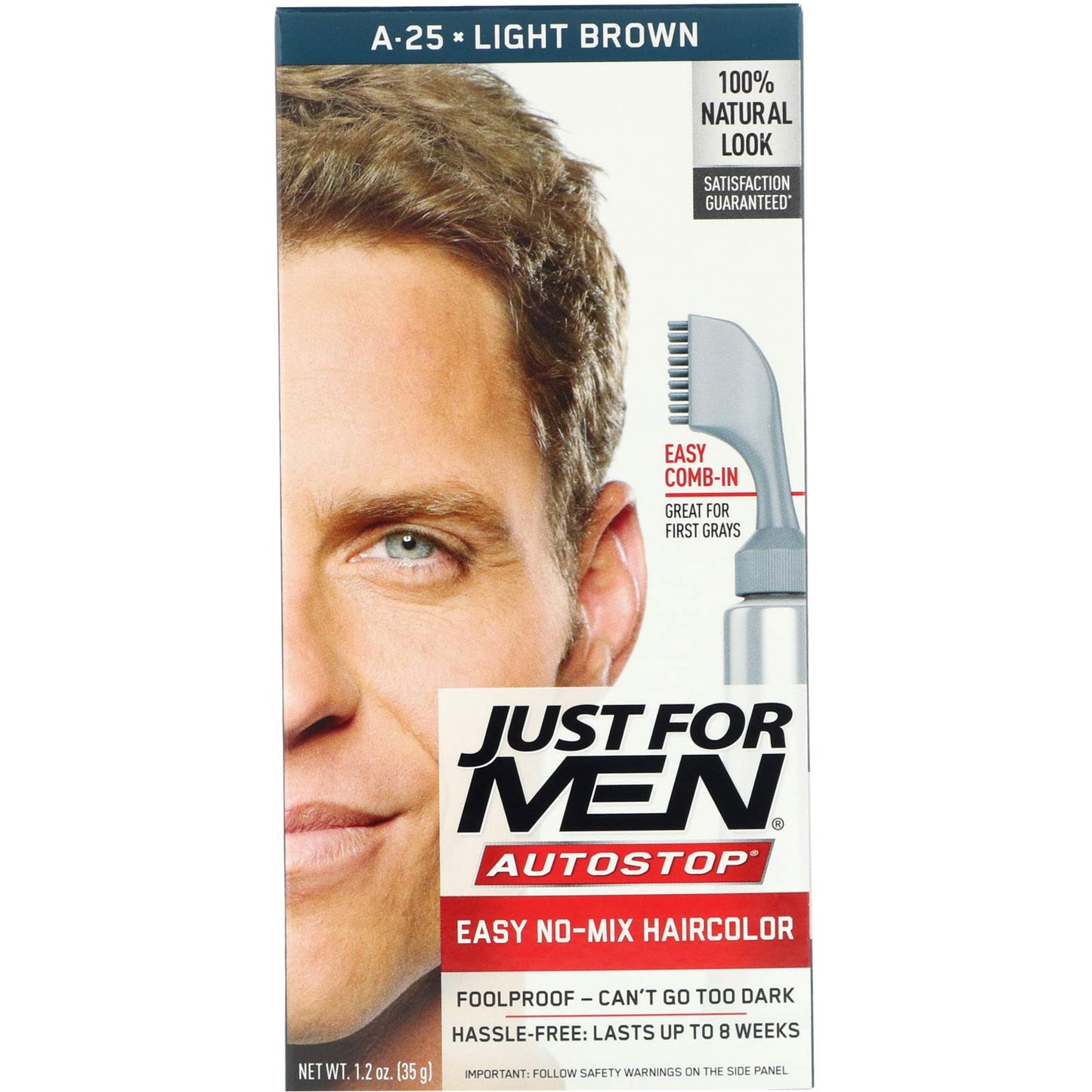 JUST FOR MEN Men AutoStop Foolproof Haircolor, Light Brown A-25 1 Kit (Pack of 5) Beauty & Personal Care Just for Men