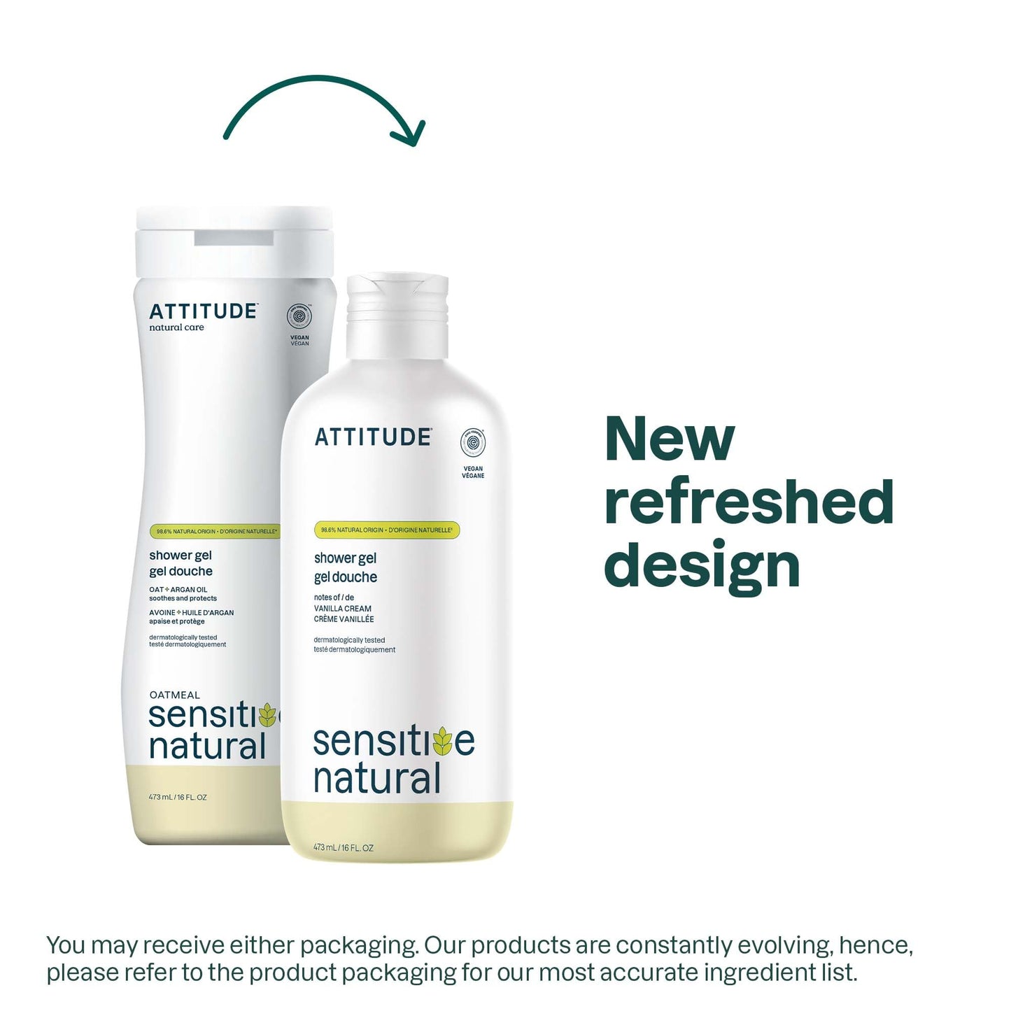 ATTITUDE Body Wash for Sensitive Skin, EWG Verified Shower Gel, Soothing Oat, Dermatologically Tested, Plant and Mineral-Based, Vegan Personal Care Beauty & Personal Care ATTITUDE