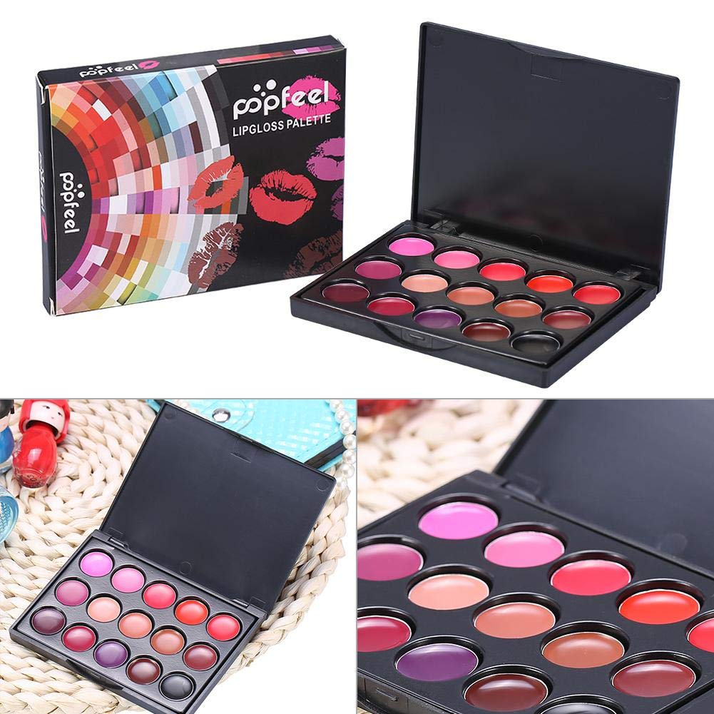 15 Colors Lip Gloss Palette, Makeup Set Makeup Kit Camouflage Lipstick Case Lip Gloss, Ideal For Both Professional For Lipstick And Personal Use Beauty & Personal Care riteu