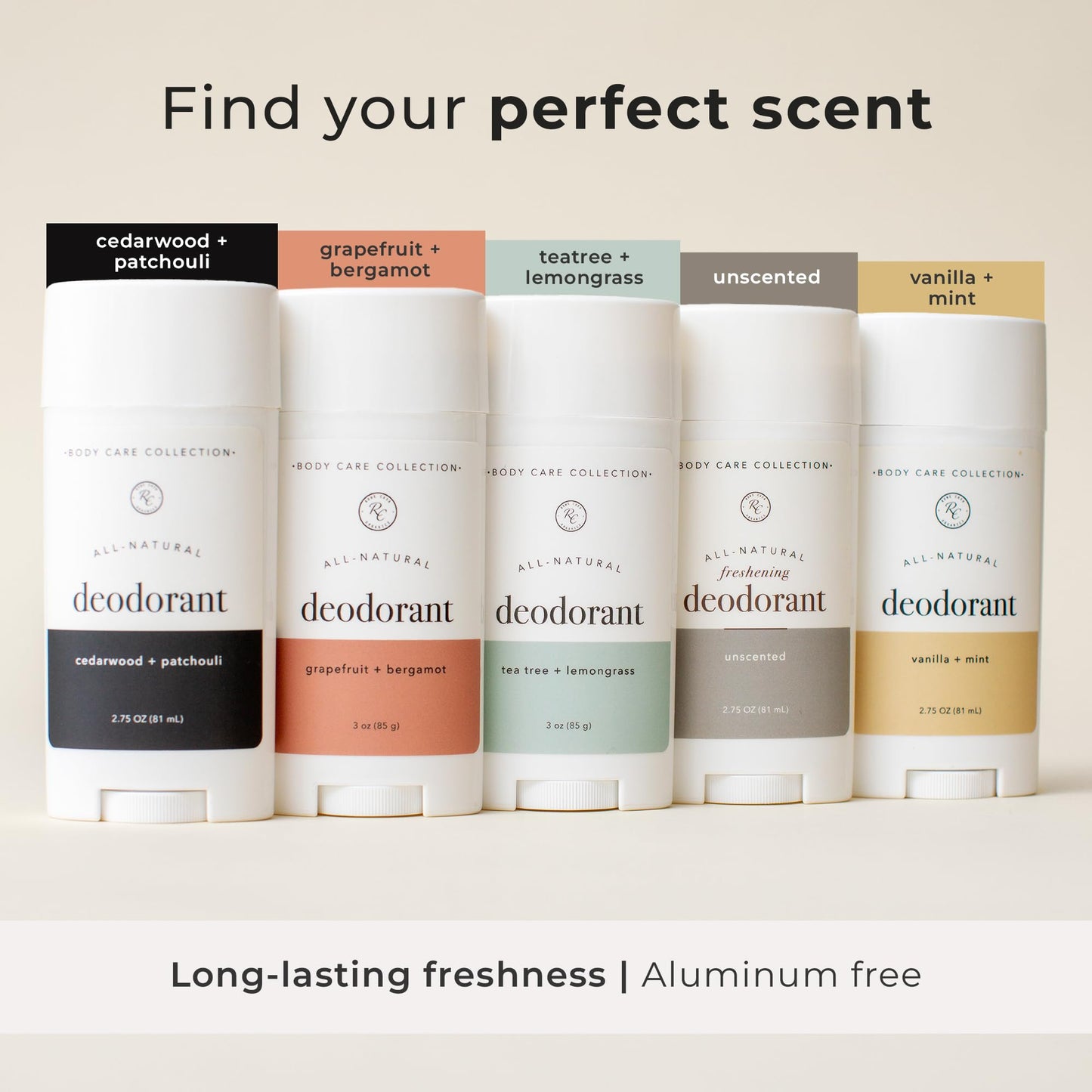 Rowe Casa Organics Tea Tree + Lemongrass Natural Aluminum Free Deodorant for Men and Women, Fresh and Energizing Paraben-Free Deodorant Stick Beauty and Personal Care Rowe Casa Organics
