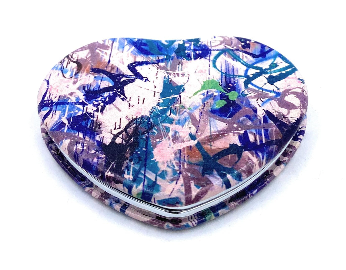Aeisage Heart Mirror - Compact Blue Pocket Mirror, Mini Size Travel Mirror, Folding Heart Shape Mirror - Unique Gift for Her Beauty & Personal Care Aeisage