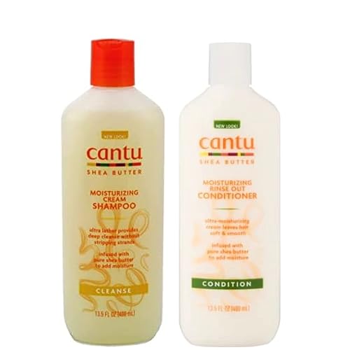 Cantu Moisturizing Cream Shampoo 13.5 oz & Moisturizing Rinse Out Conditioner 13.5 oz Beauty & Personal Care Cantu