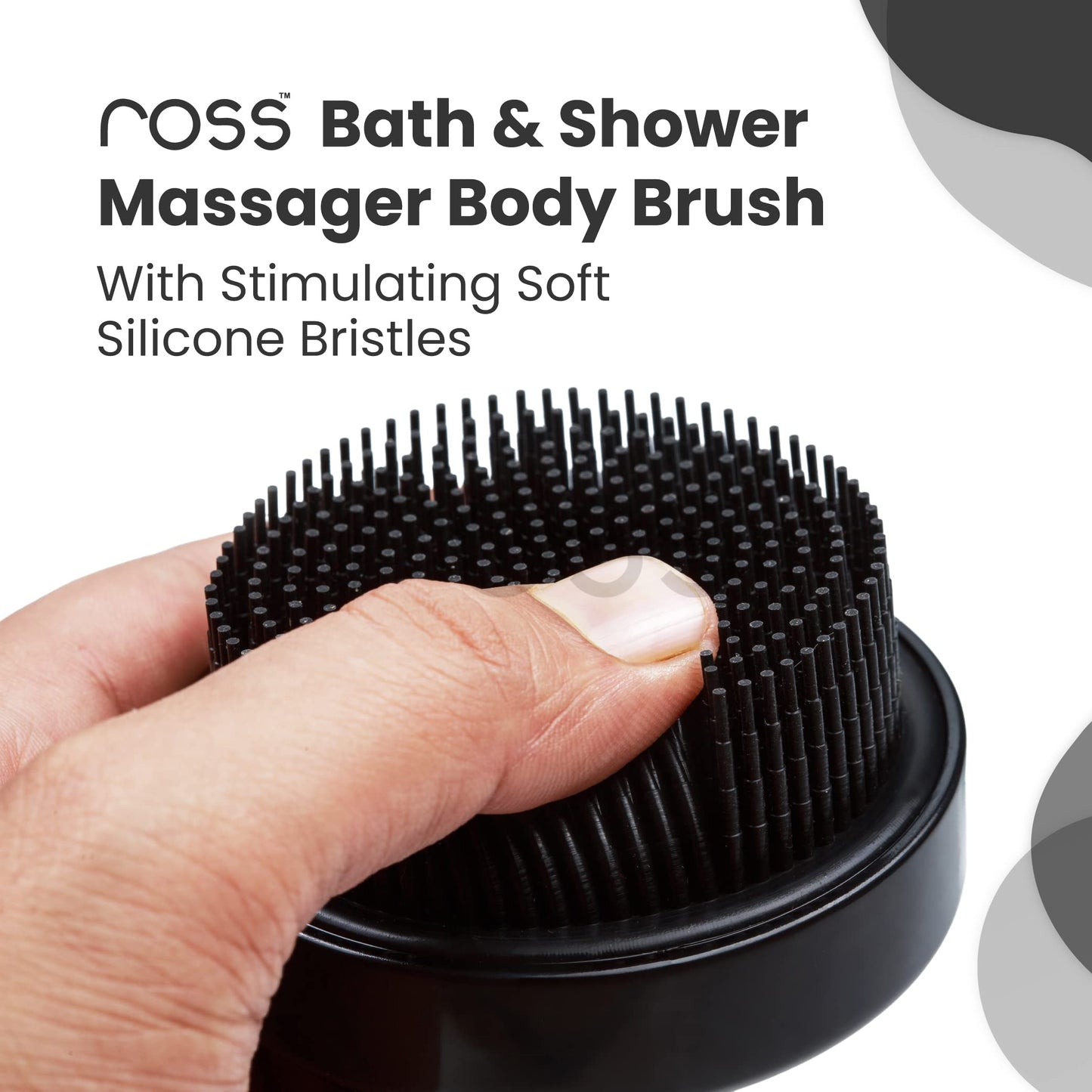 Ross Bath & Shower Massager Body Brush with Soft Silicone Bristles (Black) Beauty and Personal Care Ross
