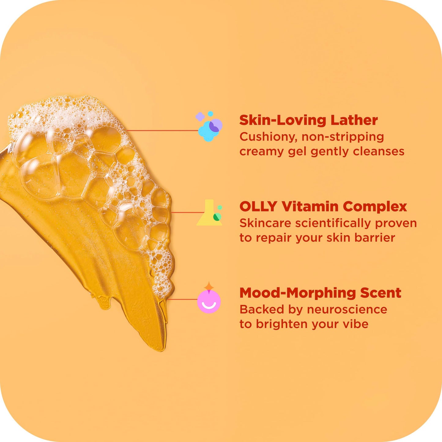 OLLY Bright Body Wash with Ginseng, Caffeine & Vitamin C- Nourishing Cleanser for Skin Barrier Repair, Deep Hydration, Citrus Currant Scent, 17 oz Beauty & Personal Care OLLY