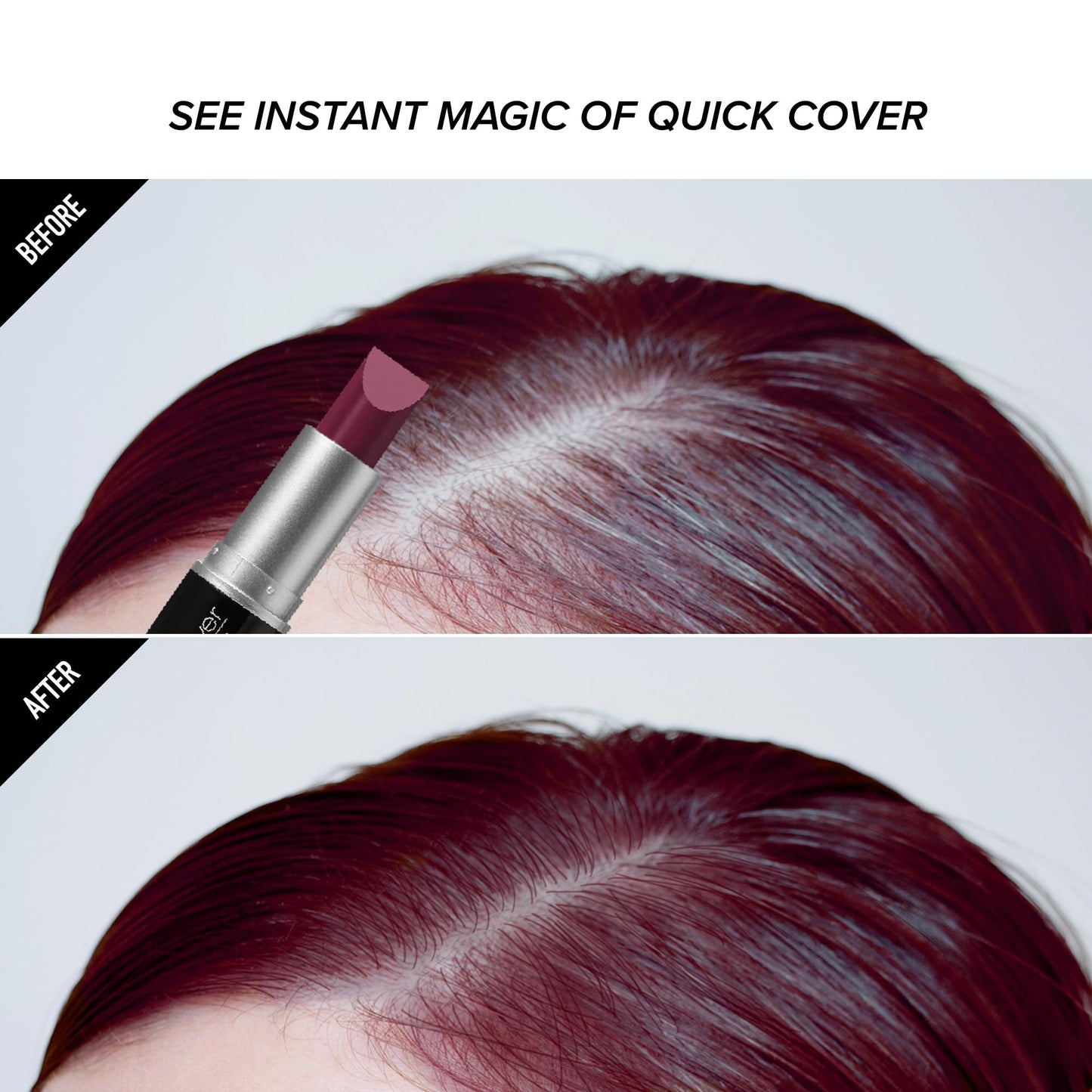 RED by Kiss Quick Cover Root Touch Up Stick, Water-Resistant Temporary Gray Hair Concealer with Brush for Roots and Beard, Long-Lasting Coverage, Easy Beauty & Personal Care Red by Kiss