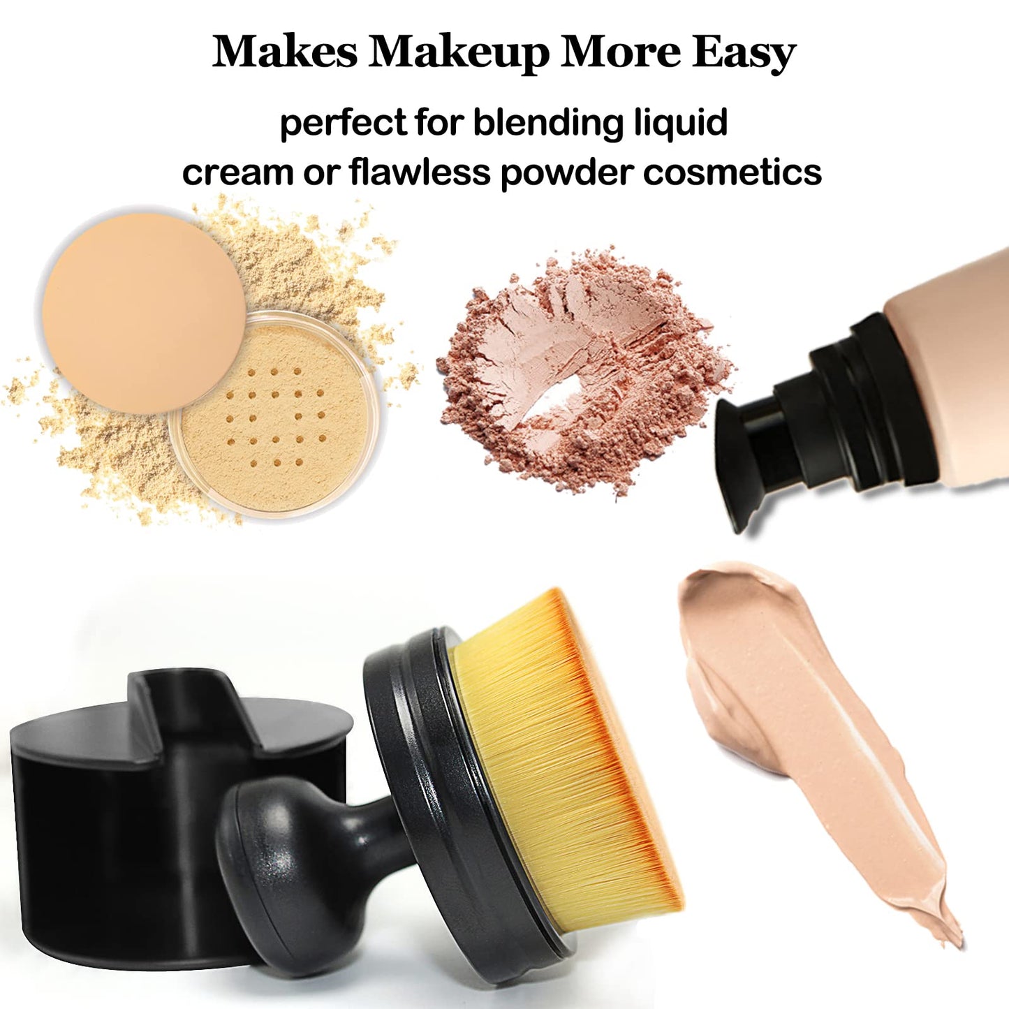 Falliny Makeup Brush, Large Full Coverage Self Tanner Foundation Brushes Travel Kabuki Powder Brush for Face Body, Blending Liquid Beauty & Personal Care Falliny