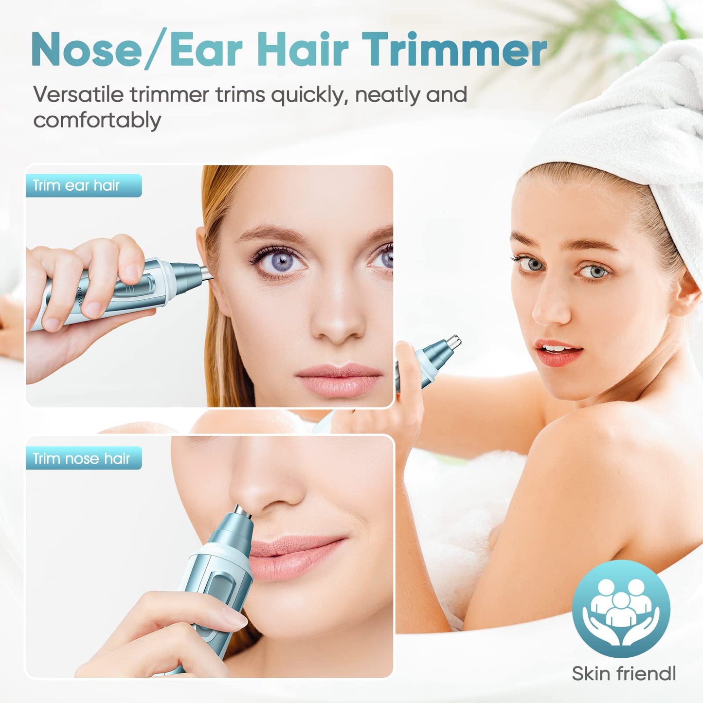 Ear and Nose Hair Trimmer Clipper - 2026 Professional Painless Eyebrow & Facial Hair Trimmer for Men Women, Battery-Operated Trimmer with IPX7 Beauty and Personal Care ZORAMI