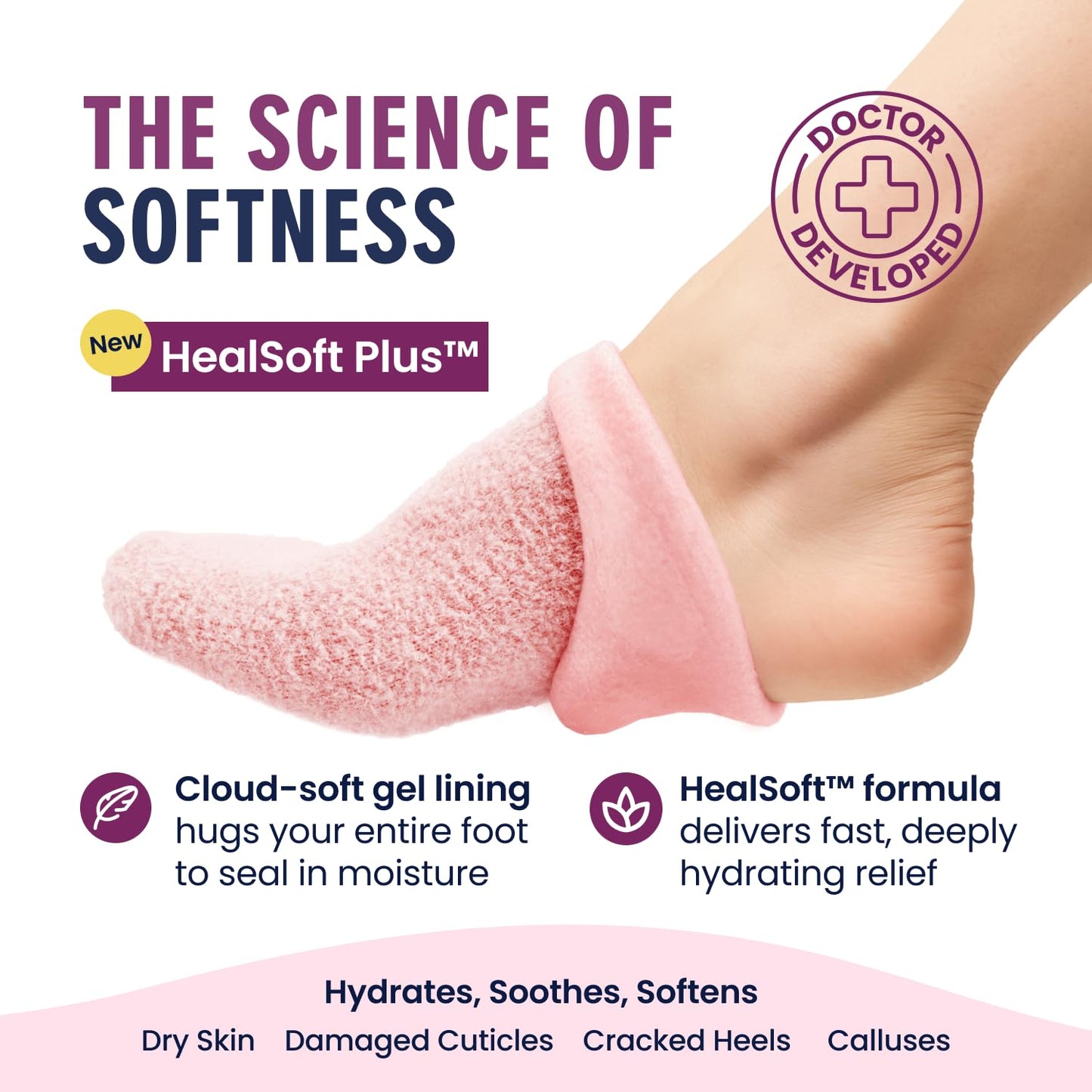 Dr. Frederick’s Original Moisturizing Gel Socks for Men & Women - Dry Feet & Cracked Heel Treatment - Full Foot Gel Lining with Mango Butter, Shea Beauty and Personal Care Dr. Frederick's Original