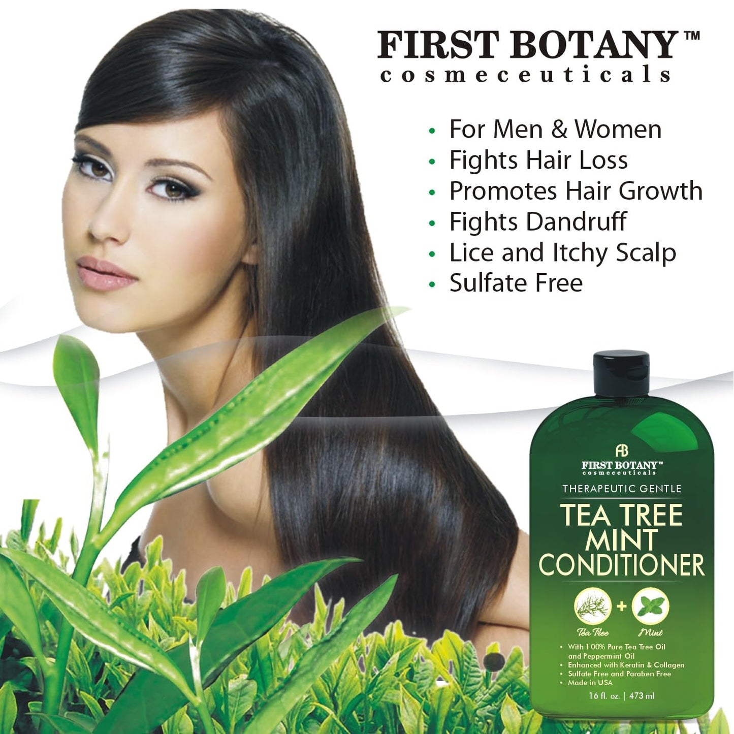 First Botany, Tea Tree Oil Conditioner 16 fl oz - Anti Dandruff Natural Oil conditioner For Dry Itchy & Flaky Scalp - Sulfate Free Paraben Free Beauty & Personal Care First Botany