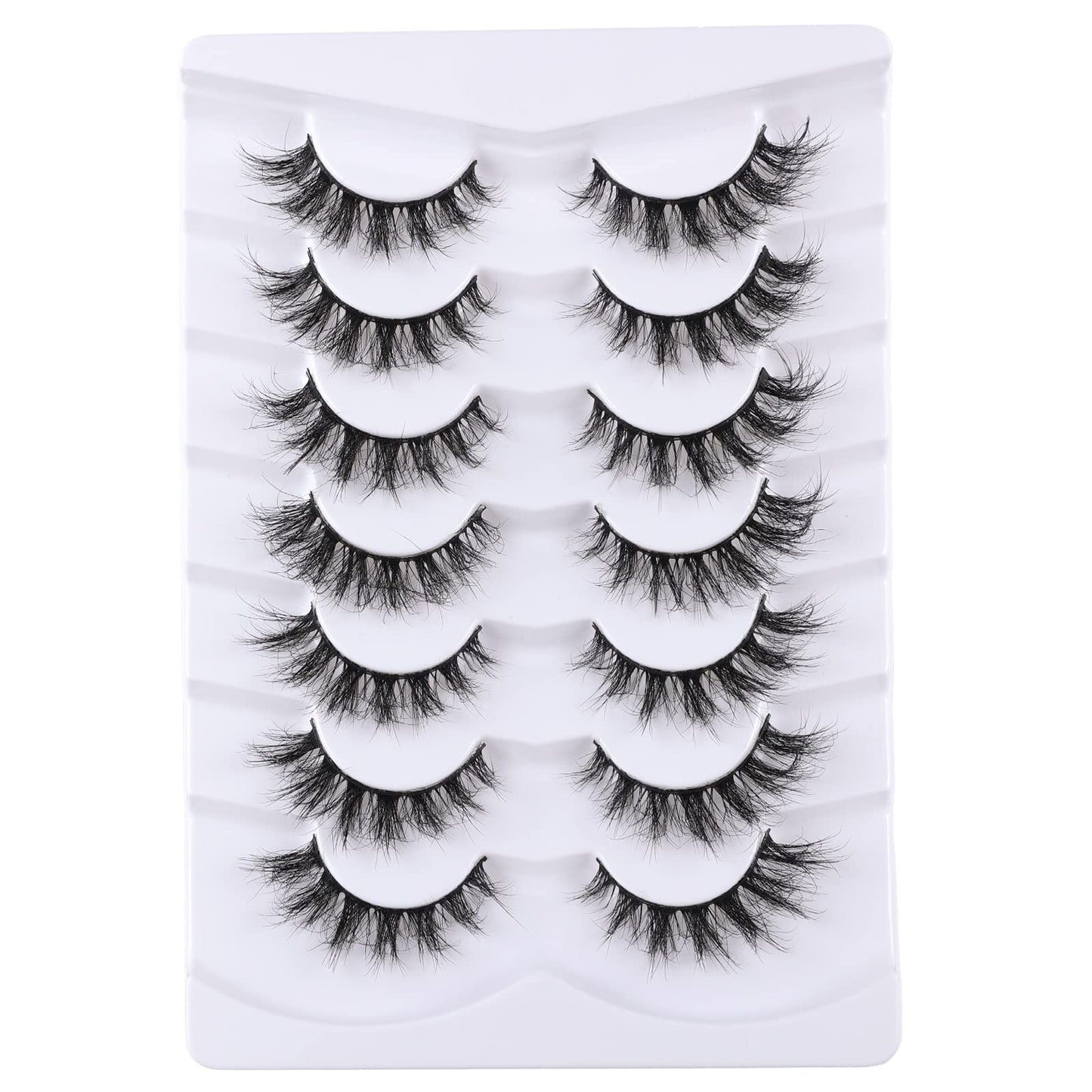 Mebver False Eyelashes Cat Eye Lashes Faux Mink Lashes Natural Look Fluffy Wispy Lashes That Look Like Extensions Pestañas Postizas D Curl Lash Strips Beauty & Personal Care Mebver