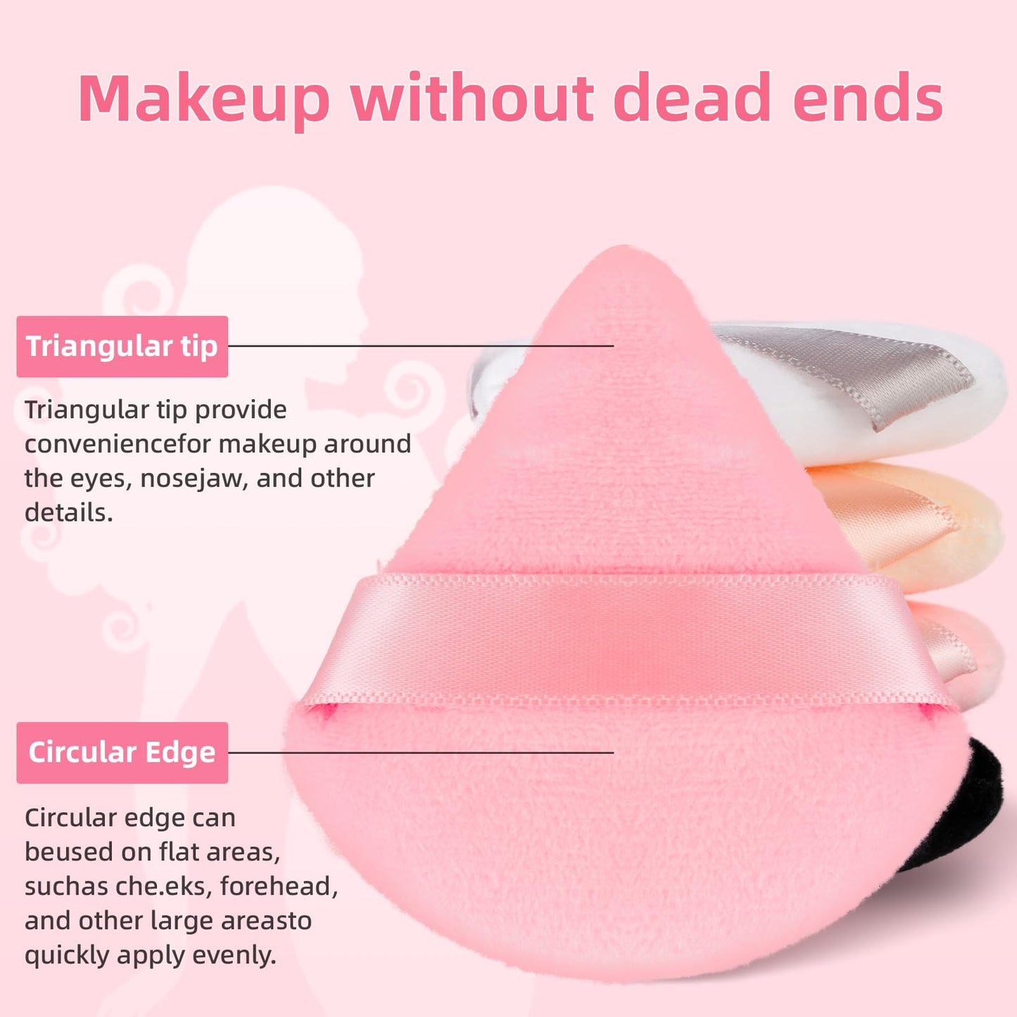 8 Pcs Triangle Powder Puff Face with Case, Cotton Soft Triangle Makeup Puff Velour Cosmetic Foundation Blender Sponge Beauty Makeup Tools for Both Dry Beauty & Personal Care MMQ