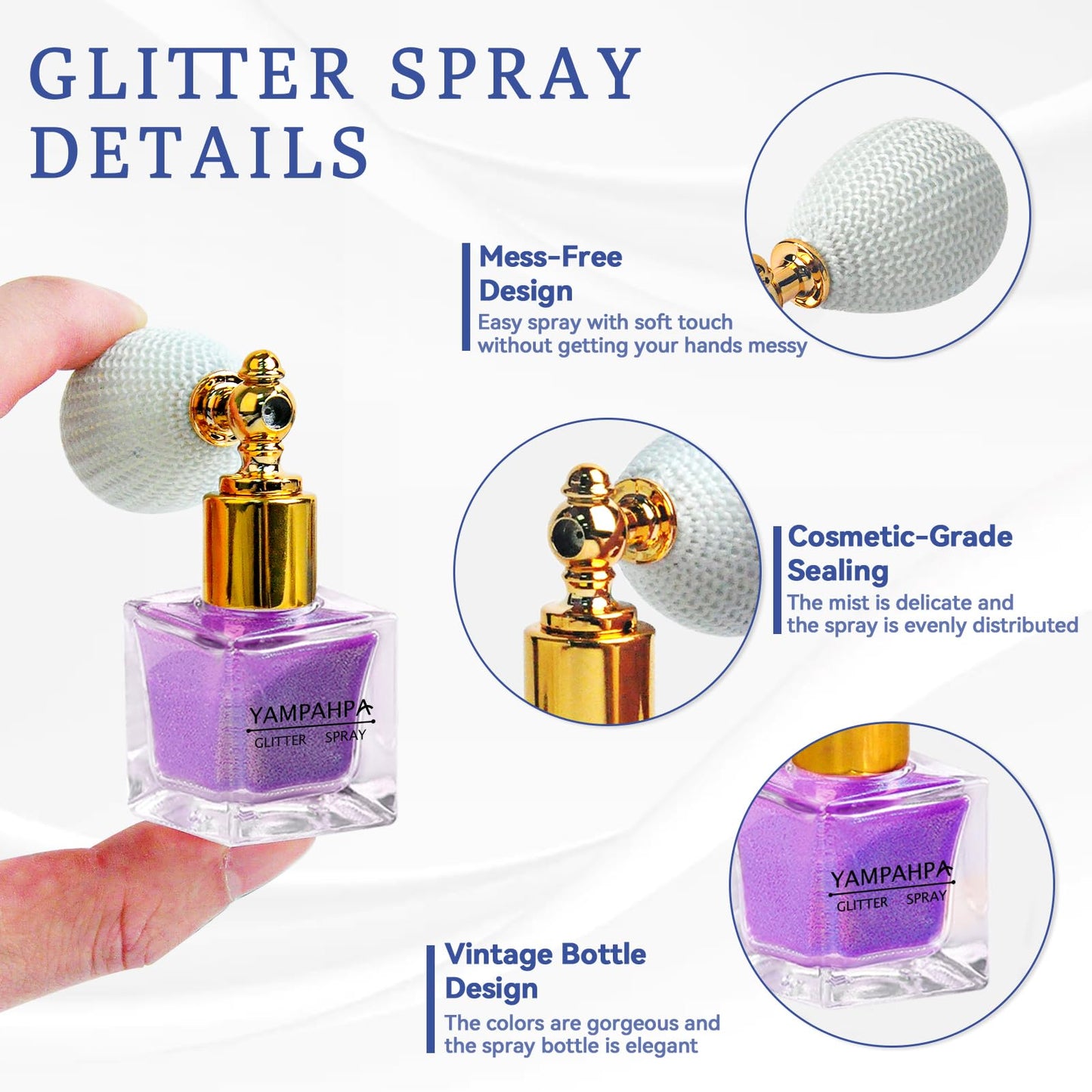 Body Glitter Spray, Purple Glitter Spray for Hair and Body, Include 1 Jar of Refills Beauty & Personal Care Yampahpa