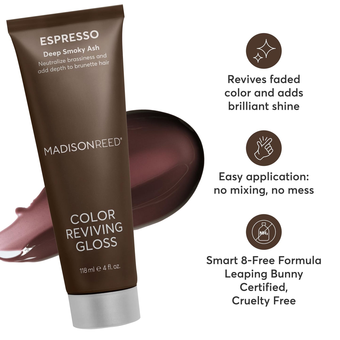 Madison Reed Color Reviving Gloss - Espresso Brown | Semi-Permanent Toning Gloss for Brunette Hair, Neutralizes Brassiness & Red Tones, Boosts Shine Beauty & Personal Care Madison Reed