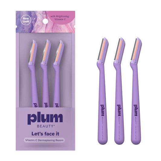 Plum Beauty Vitamin C Dermaplaning Razors (3-Pack)- Facial Razors for Women Beauty and Personal Care Plum Beauty