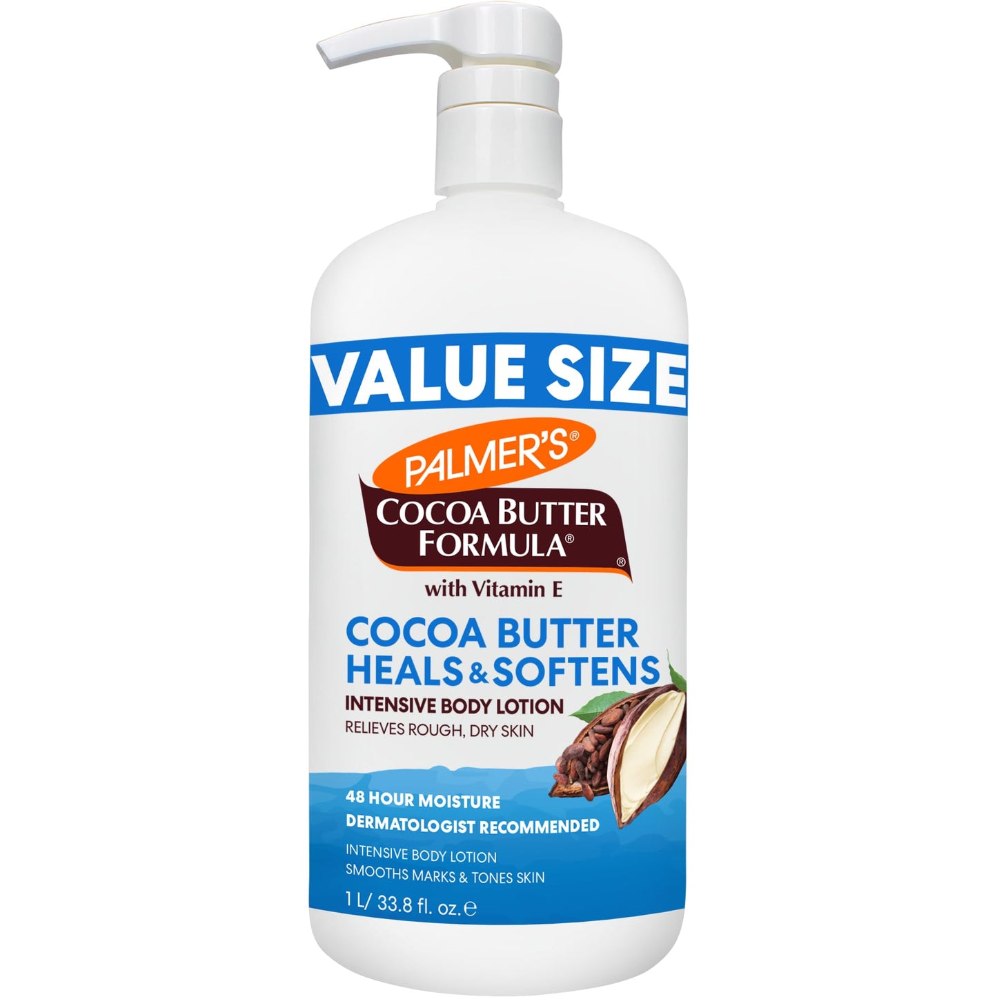 Palmer's Cocoa Butter Formula Daily Skin Therapy Body Lotion, 33.8 Oz Pump Bottle, Intensive Moisturizer for Dry and Eczema-Prone Skin, Enriched Beauty & Personal Care Palmer's
