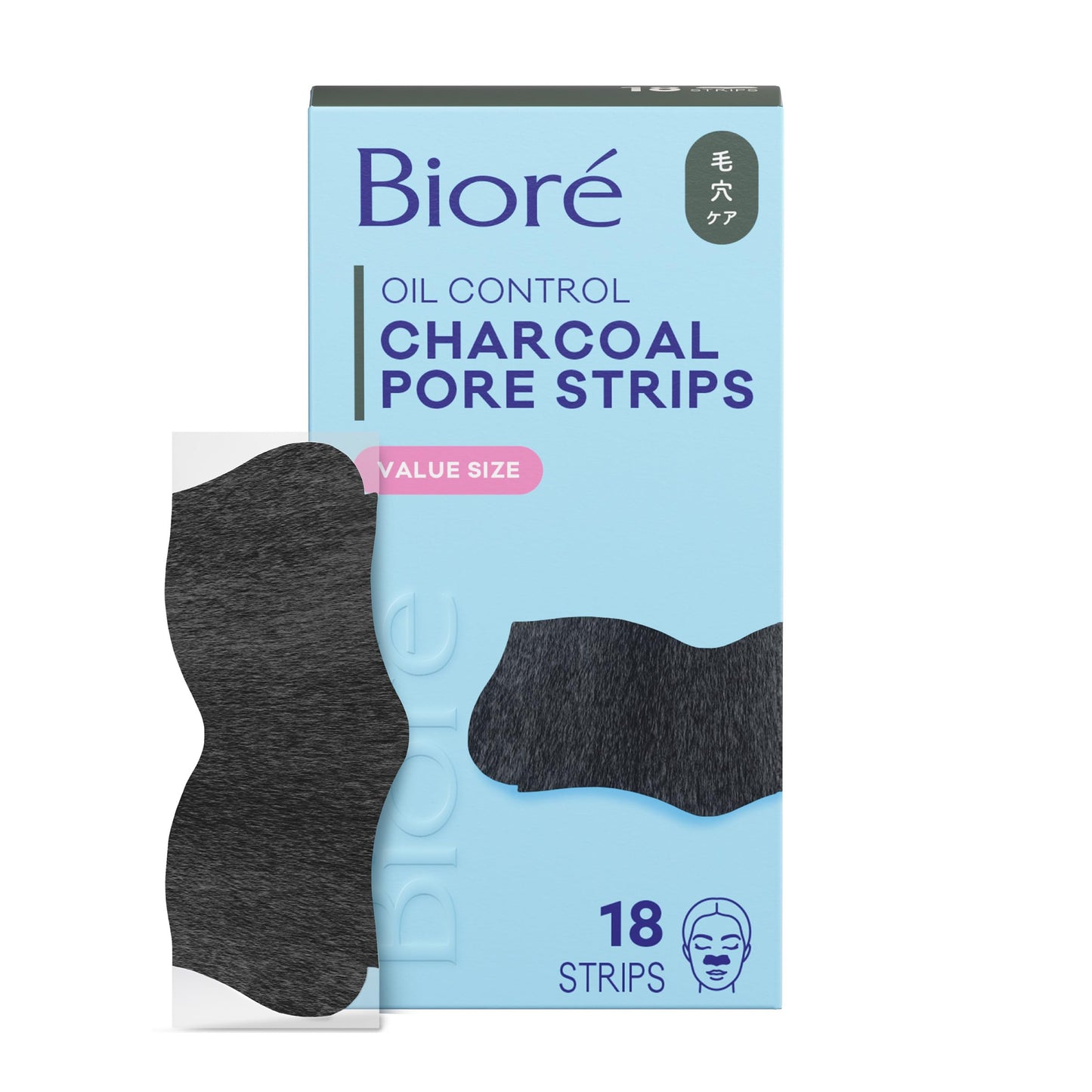 Biore Charcoal Deep Cleansing Pore Strips, Nose Strips for Blackhead Removal on Oily Skin, Features C-Bond Technology with Instant Pore Unclogging, 18 Beauty and Personal Care Bioré Default Title