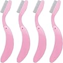 4 Packs Folding Eyelash Comb, Stainless Steel Metal Teeth Eyebrow Separator Comb Lash and Brow Makeup Applicator Brush Professional Tool for Define Beauty & Personal Care TecUnite