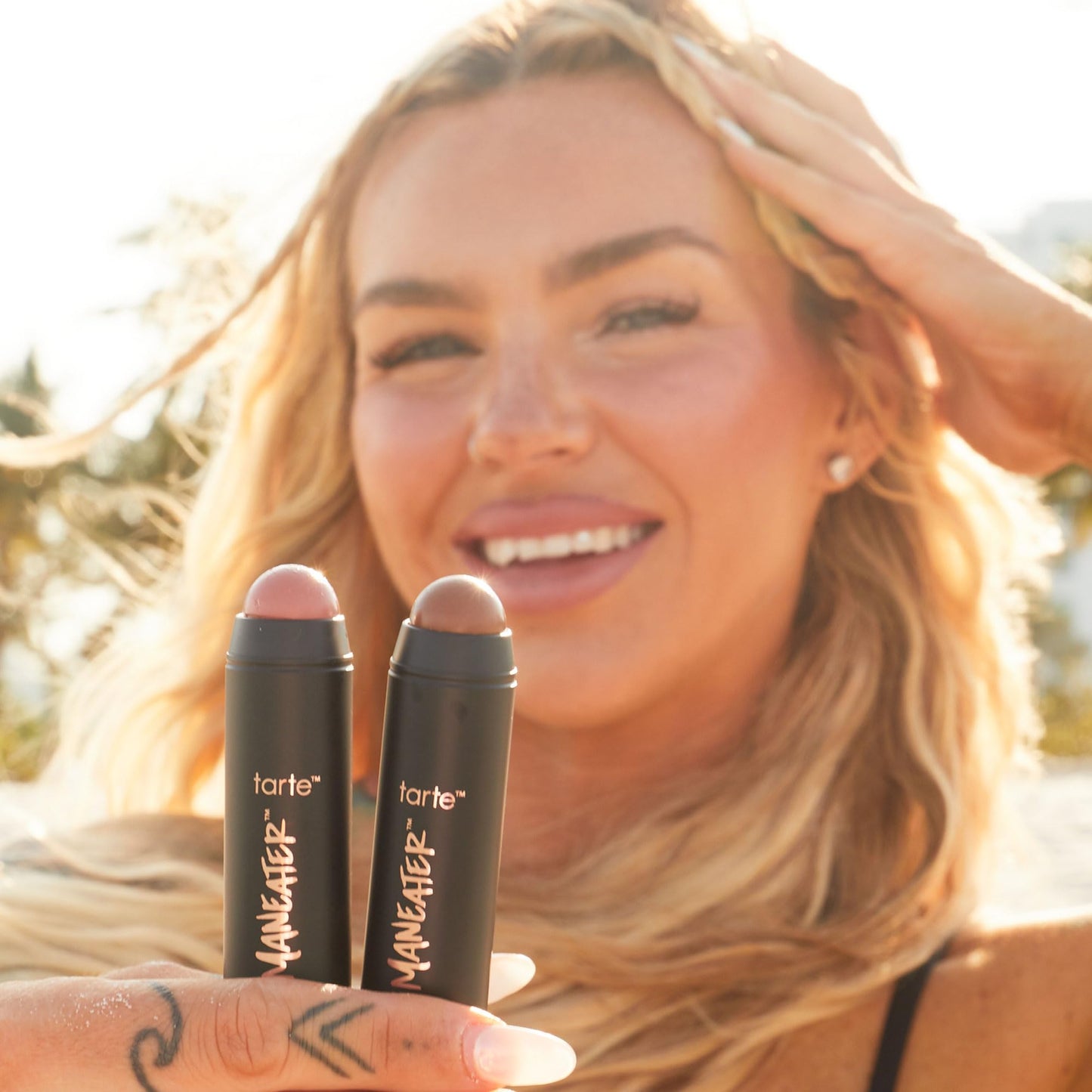 tarte maneater silk stick bronzer - Buildable Lightweight Cream Bronzer, Natural Matte Finish, Vegan & Cruelty-Free, full size, sundown Beauty & Personal Care tarte