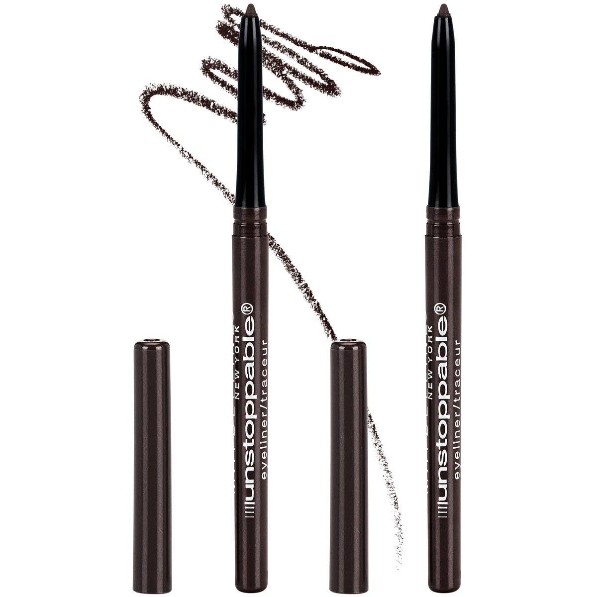 MAYBELLINE Unstoppable Waterproof Mechanical Brown Eyeliner Pencil, Easy to Apply, Smooth Glide, Up to 24 Hour Wear, Espresso, Pack of 2