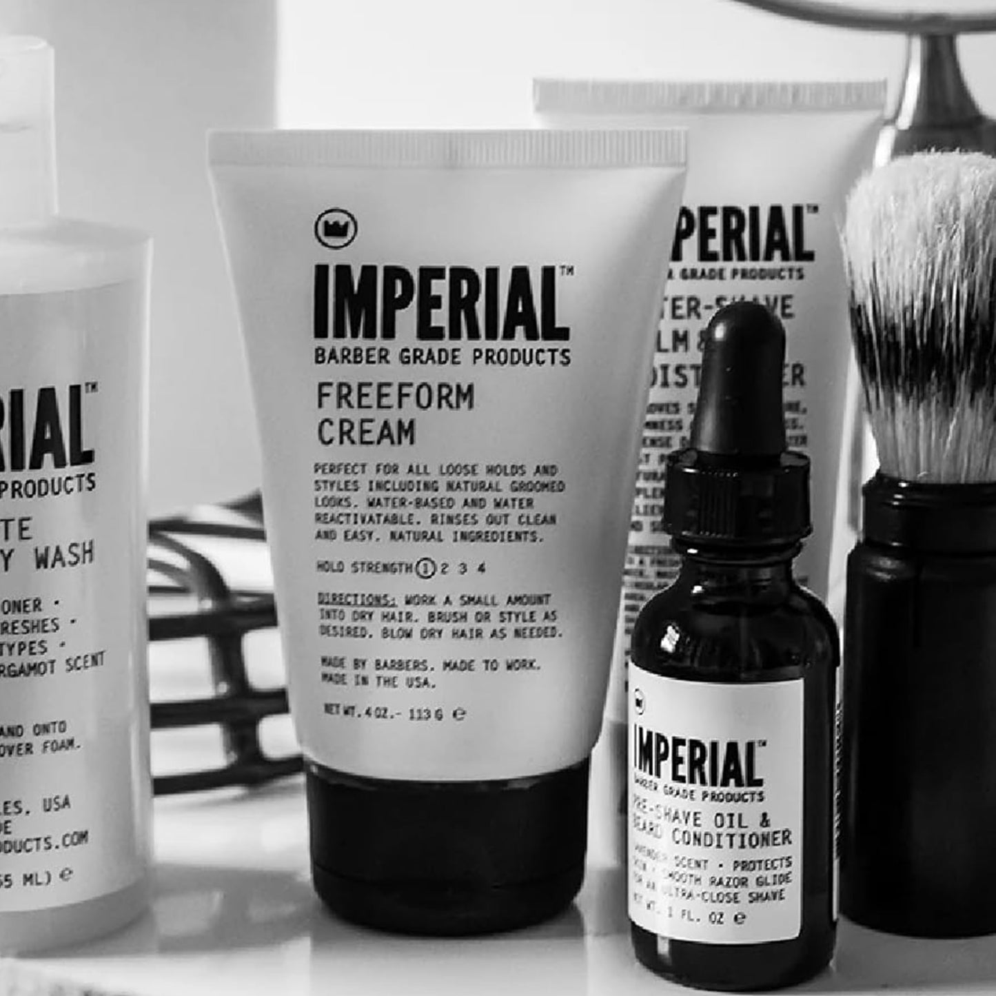 Imperial Barber Grade Products | FreeForm Cream, 4 oz | Light Hold | No Shine | Water-Based | Easy to Wash Out | For Loose Holds and Styles | Natural Beauty & Personal Care Imperial Barber Grade Products