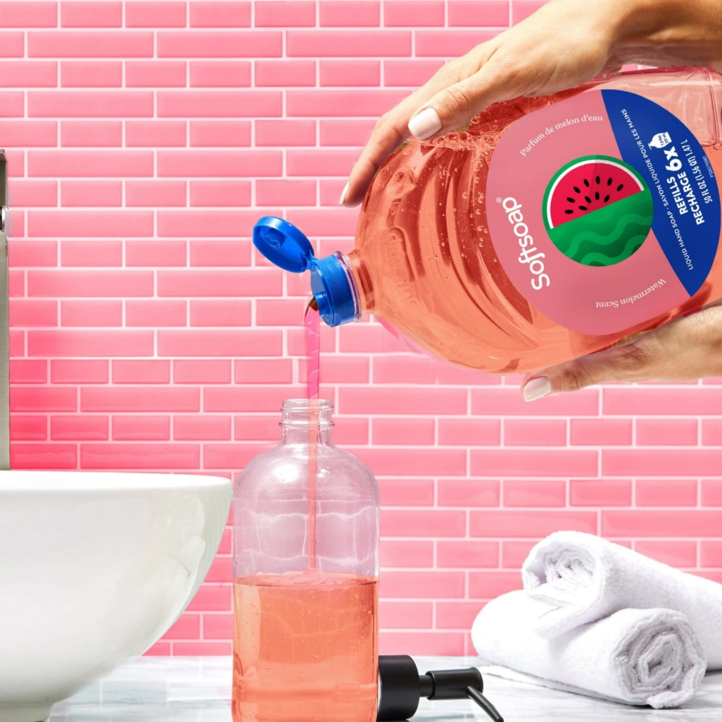 Softsoap Limited Edition Seasonal Scents | Extra Large Refill Bottles, 100 FL Oz Total, 2-50 Fl Oz Bottles for Refilling Liquid Hand Wash (Watermelon) Beauty & Personal Care Softsoap