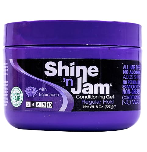 Ampro Shine-n-Jam Regular - Infused with Echinacea to Encourage Hair Growth - Great for Taming Fringe, Ponytails, Soft Weaves, and Braids - Keeps Beauty & Personal Care AmPro