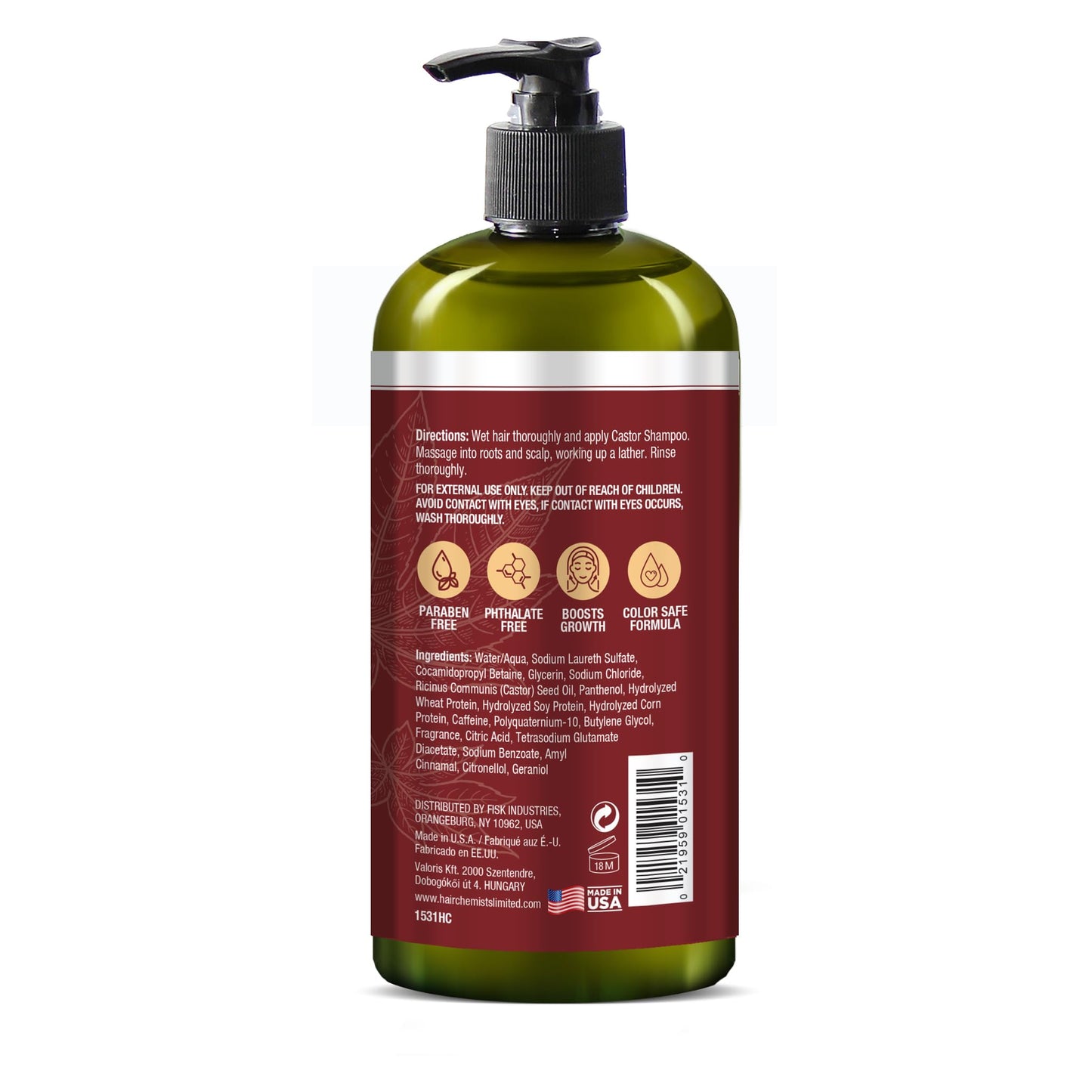 Hair Chemist Castor Pro-Growth Shampoo 33.8 oz. AND Conditioner 33.8 oz. 2-PC Boxed Gift Set - Made with Natural Castor Oil for Hair Growth, Sulfate Beauty & Personal Care Hair Chemist