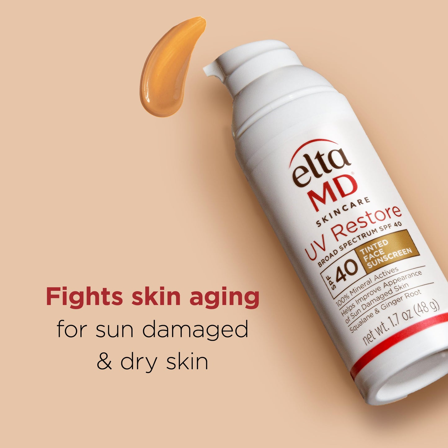 EltaMD UV Restore Tinted Sunscreen for Face SPF 40, Tinted Mineral Sunscreen for Sun Damaged Skin Repair Face, Anti Aging Zinc Oxide Moisturizer Beauty & Personal Care EltaMD