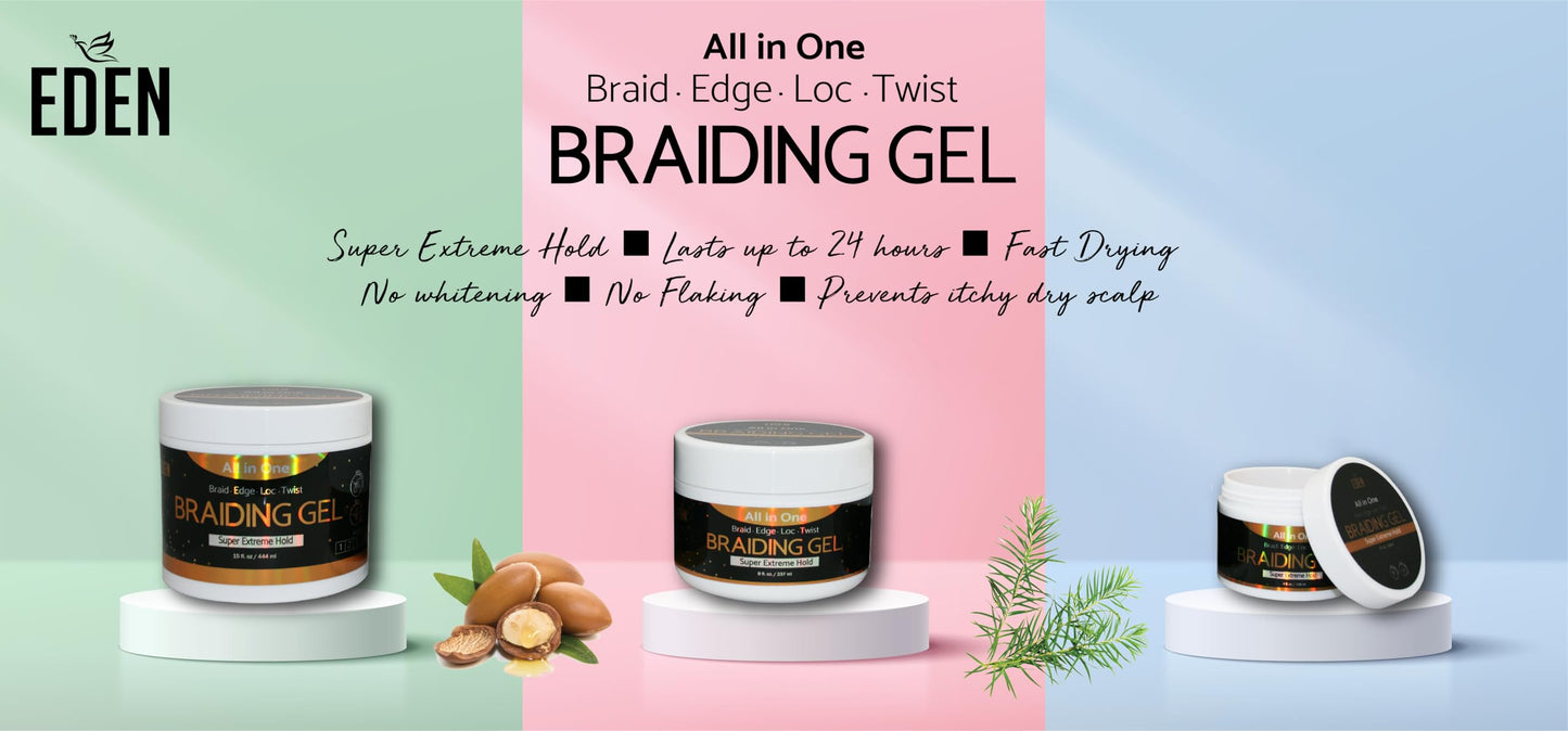 EDEN Braiding Gel (15 Fl Oz) | No Flaking or Whitening Beauty & Personal Care EDEN