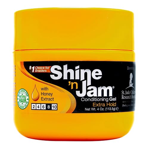 Ampro Shine-n-Jam Maximum Hold - Infused with Honey Extract to Strengthen Hair - Great for Taming Fringe, Ponytails, Soft Weaves, and Braids - Keeps Beauty & Personal Care AmPro